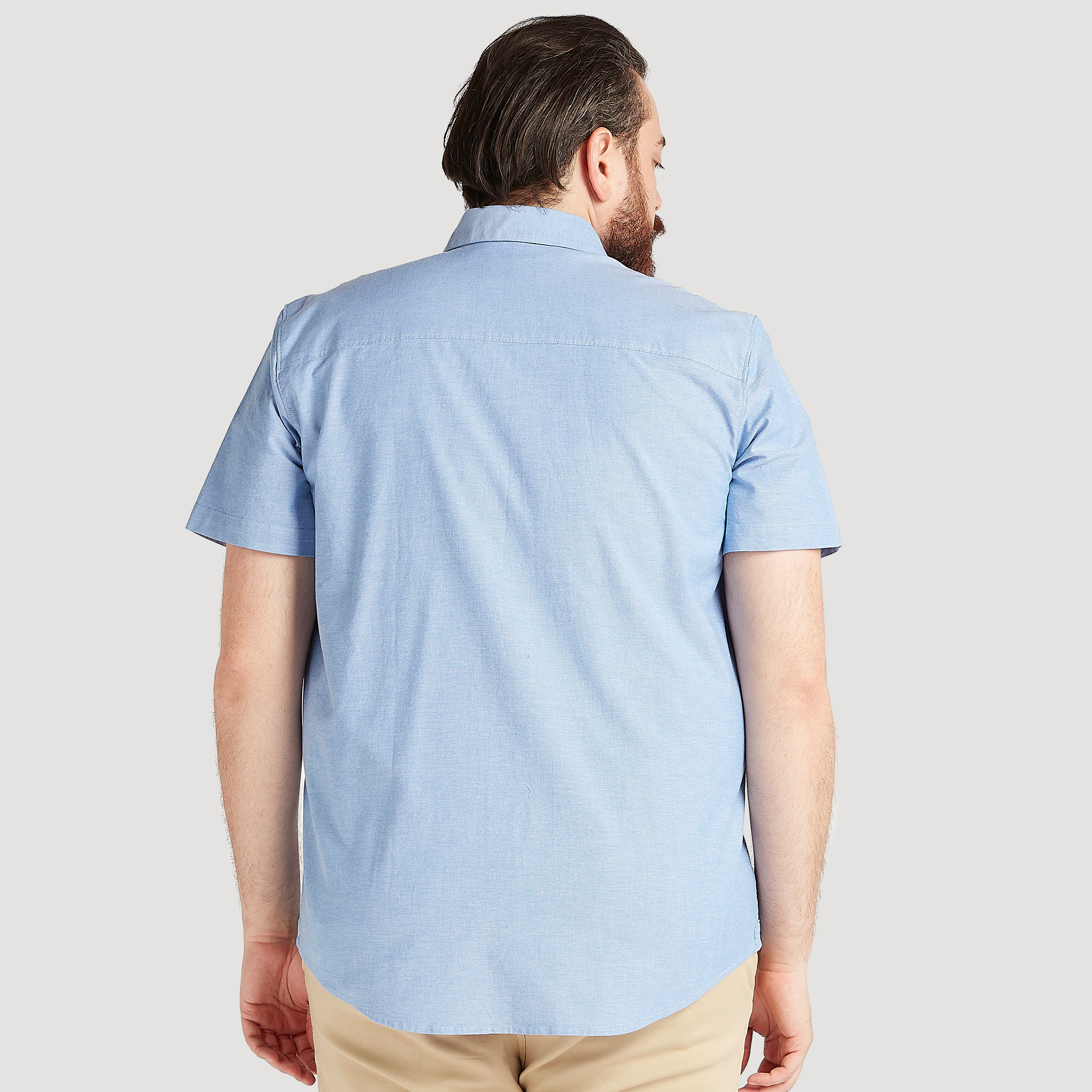 Solid Shirt with Short Sleeves-men-clothing-shirts-image-4