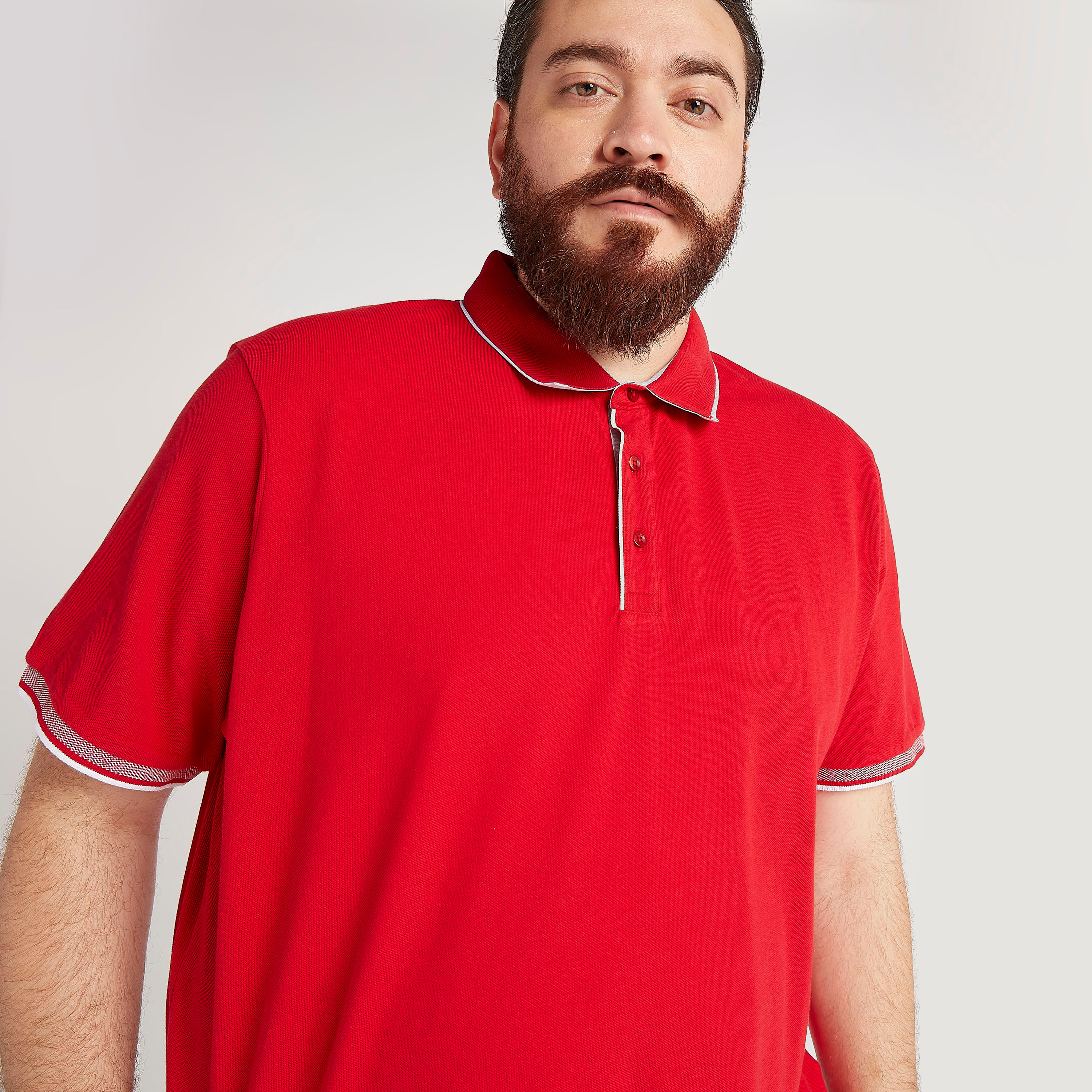 Solid Polo T-shirt with Short Sleeves and Tipping Detail-men-clothing-tshirtsandpolos-polos-image-3