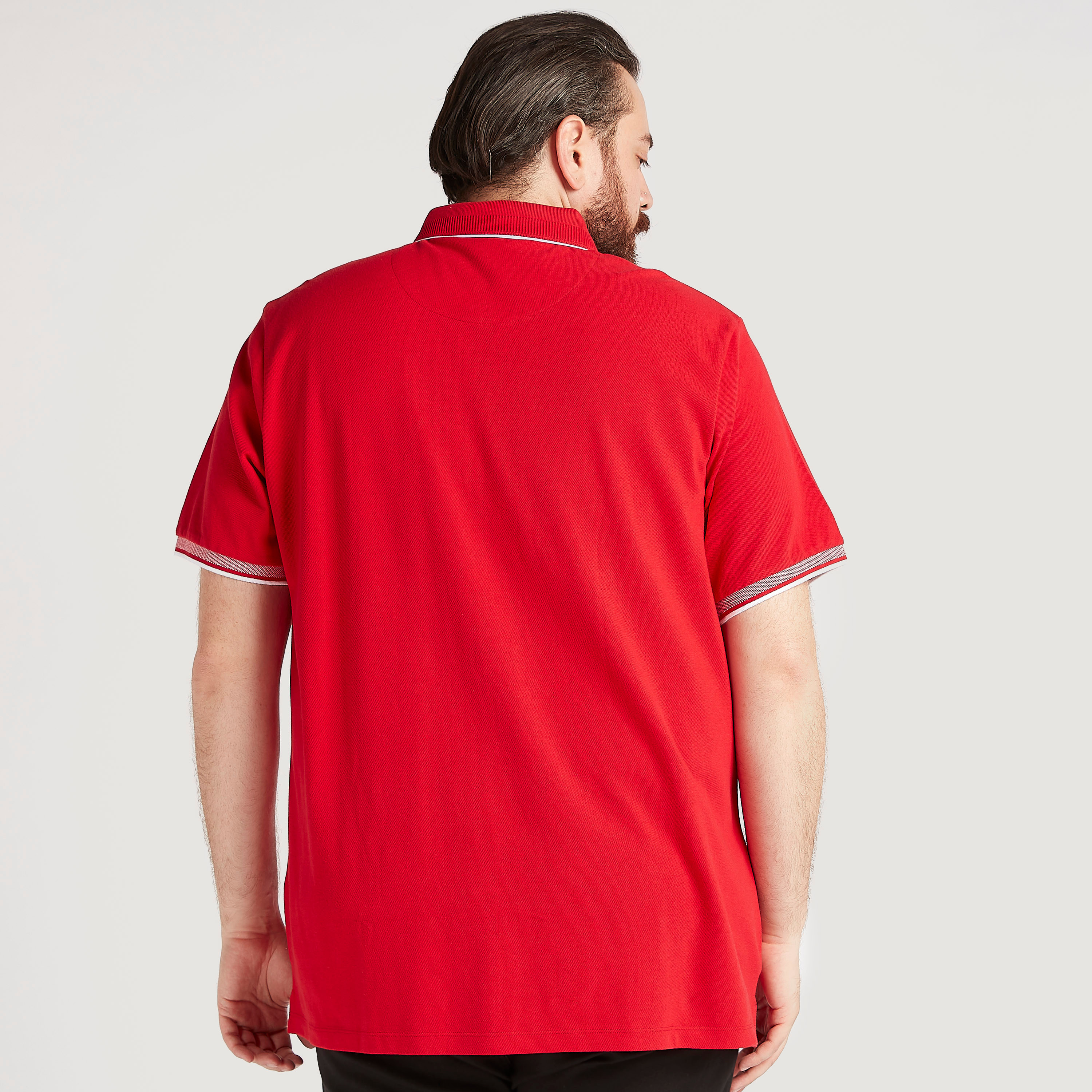 Solid Polo T-shirt with Short Sleeves and Tipping Detail-men-clothing-tshirtsandpolos-polos-image-4