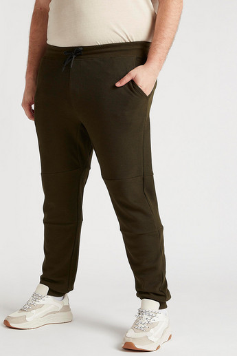 Sustainable Textured Mid-Rise Joggers with Drawstring Closure