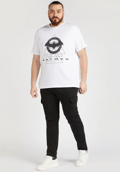 Batman Print Crew Neck T-shirt with Short Sleeves