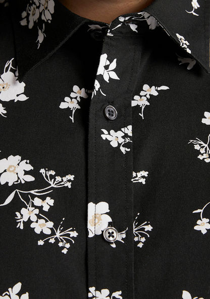 Floral Print Shirt with Short Sleeves