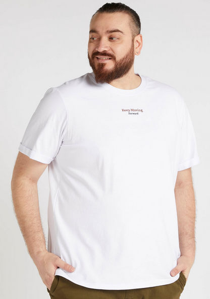 Embroidered T-shirt with Crew Neck and Short Sleeves