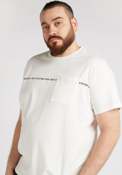 Typographic Print T-shirt with Crew Neck