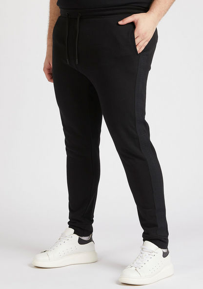 Solid Mid-Rise Joggers with Elasticated Drawstring Waist