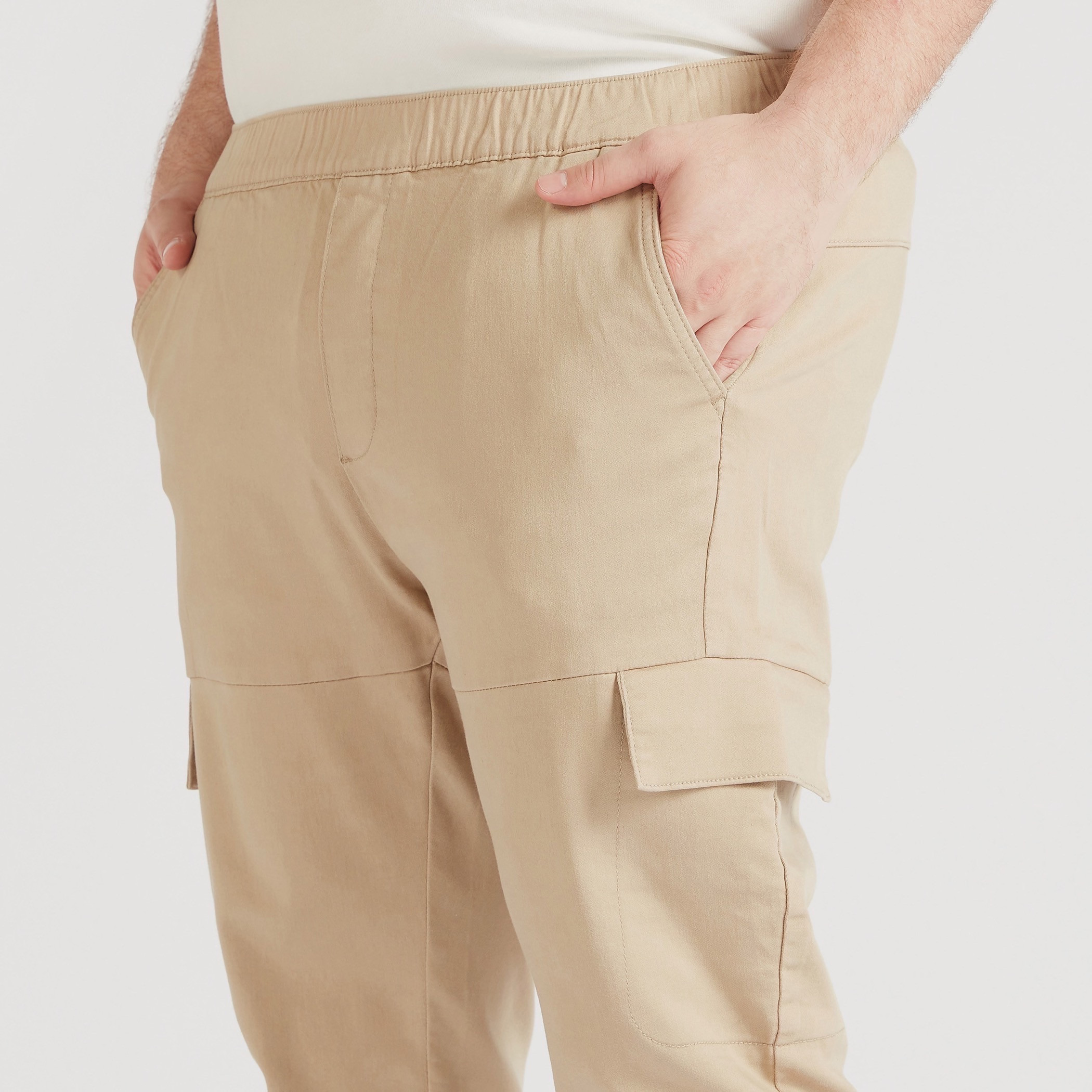 Solid Cargo Pants with Elasticated Waistband and Pockets-men-clothing-trousersandchinos-trousers-image-3