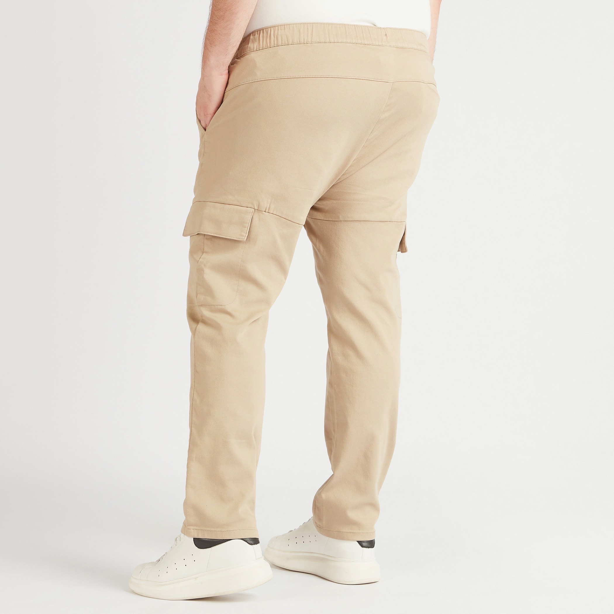 Solid Cargo Pants with Elasticated Waistband and Pockets-men-clothing-trousersandchinos-trousers-image-4