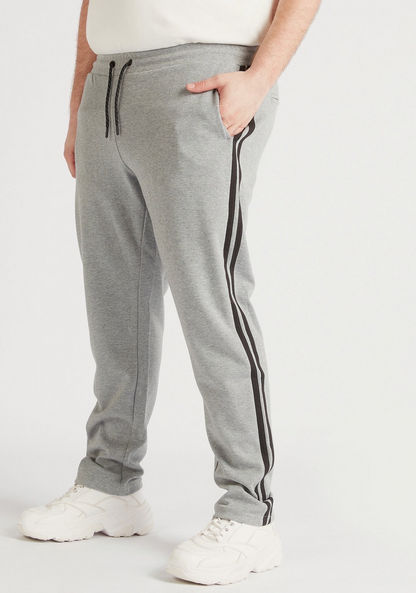 Solid Joggers with Drawstring Closure and Tape Detail