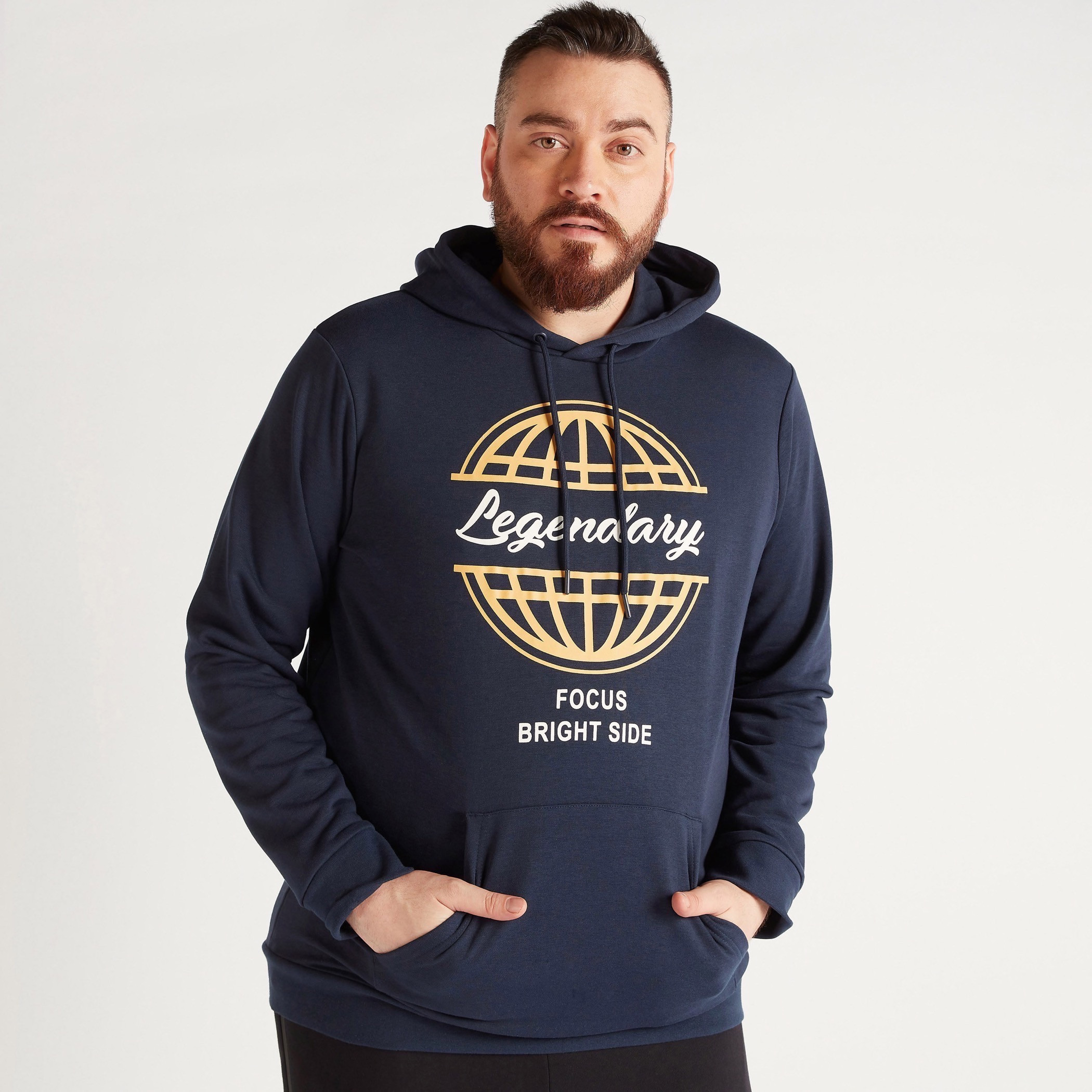 Printed Hooded Sweatshirt with Kangaroo Pocket-men-winterwear-hoodiesandsweatshirts-image-1