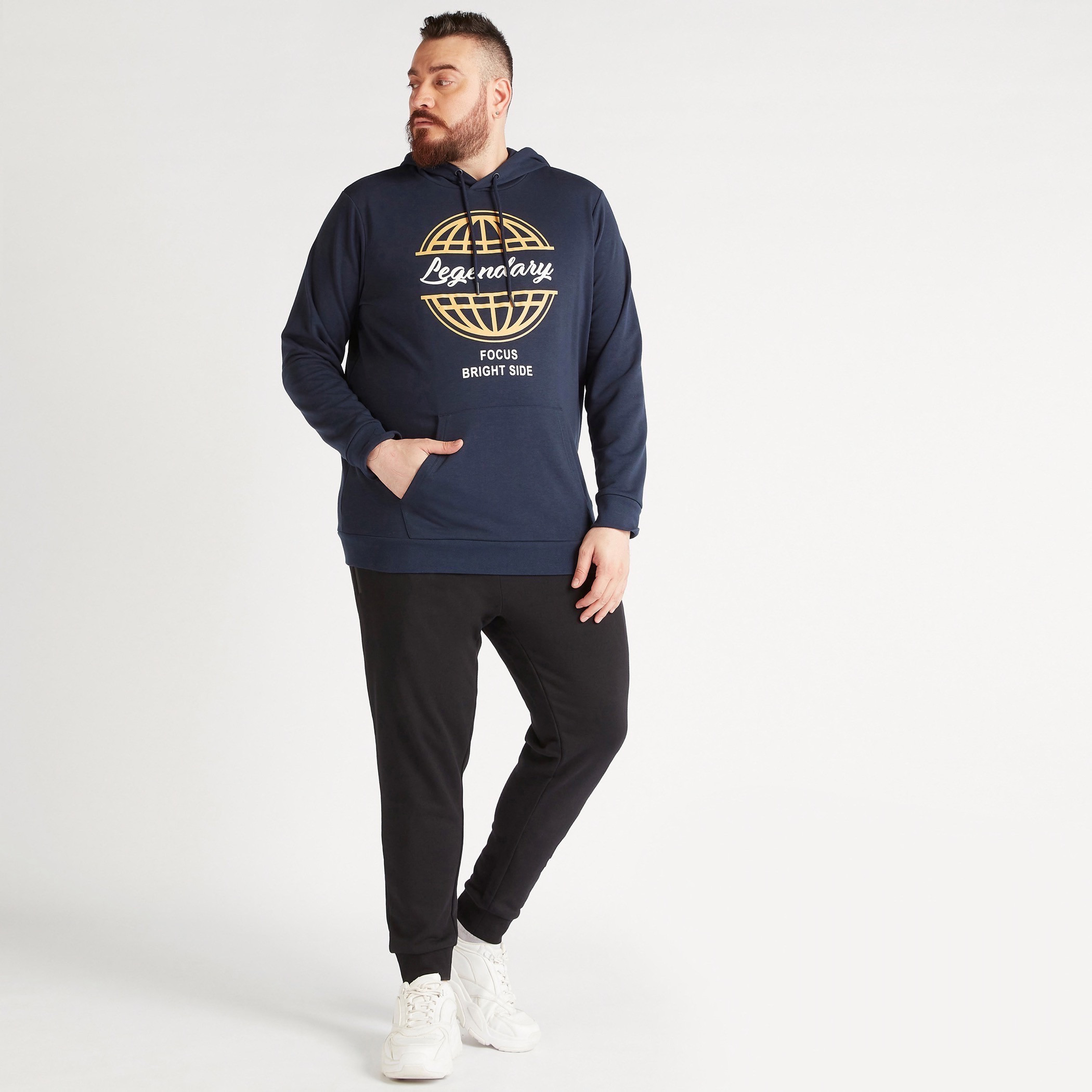 Printed Hooded Sweatshirt with Kangaroo Pocket-men-winterwear-hoodiesandsweatshirts-image-2