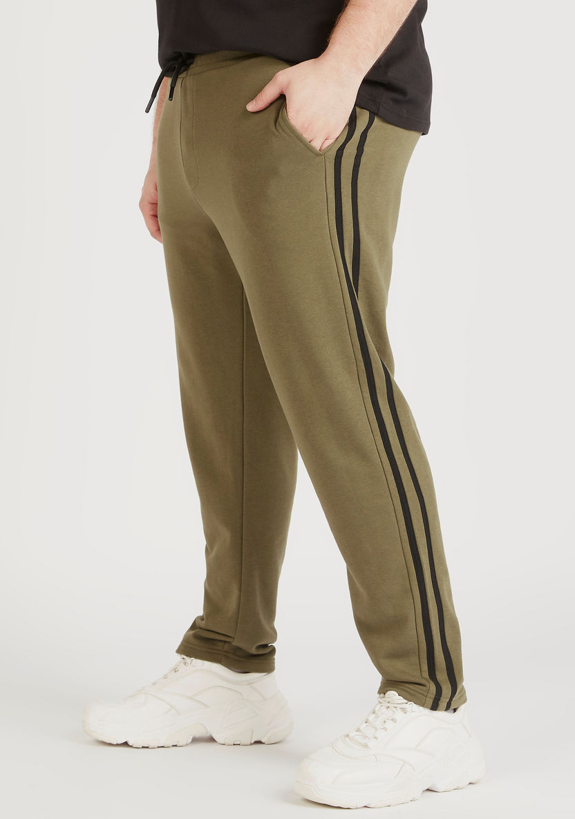 Solid Joggers with Drawstring Closure and Side Tape Detail-Joggers-image-0