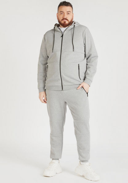 Solid Zip Through Hoodie with Long Sleeves and Pockets-Hoodies & Sweatshirts-image-1