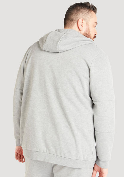 Solid Zip Through Hoodie with Long Sleeves and Pockets-Hoodies & Sweatshirts-image-3