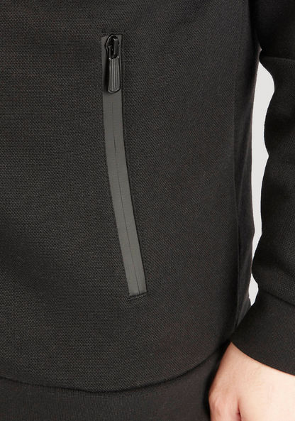 Solid Zip Through Hoodie with Long Sleeves and Pockets-Hoodies & Sweatshirts-image-5