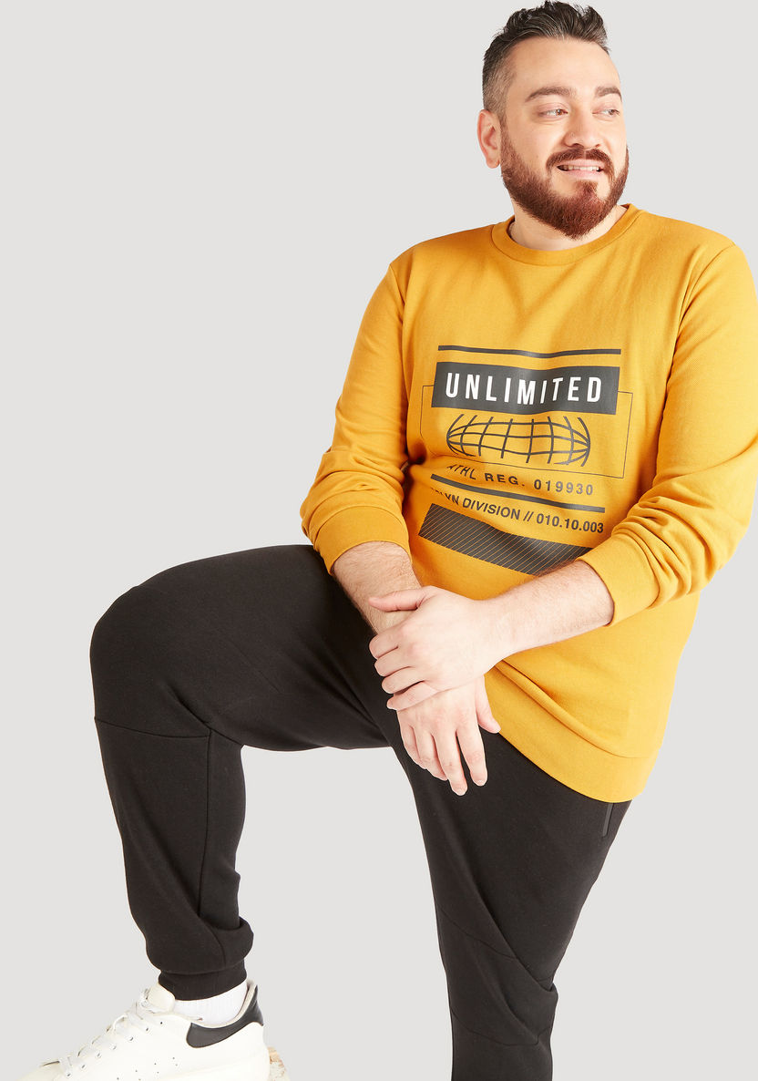 Graphic Print Crew Neck Sweatshirt with Long Sleeves-Hoodies & Sweatshirts-image-0