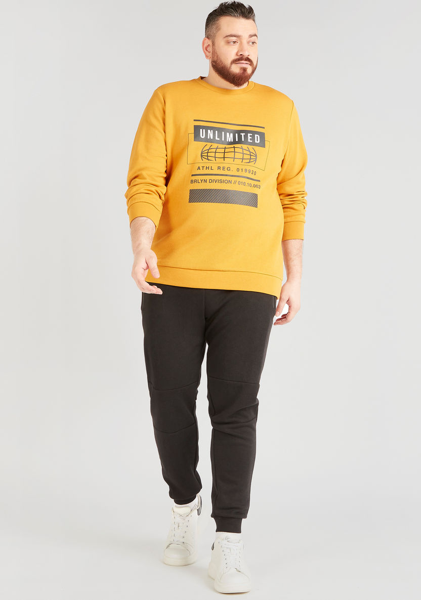 Graphic Print Crew Neck Sweatshirt with Long Sleeves-Hoodies & Sweatshirts-image-1
