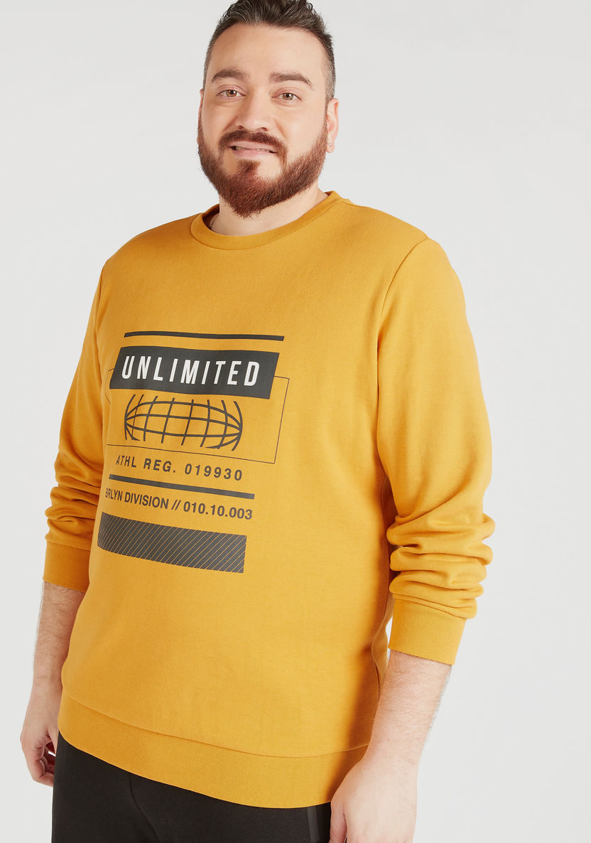 Graphic Print Crew Neck Sweatshirt with Long Sleeves-Hoodies & Sweatshirts-image-4