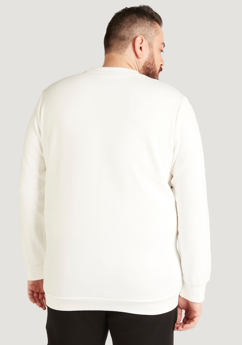 Printed Crew Neck Sweatshirt with Long Sleeves-Hoodies & Sweatshirts-image-3