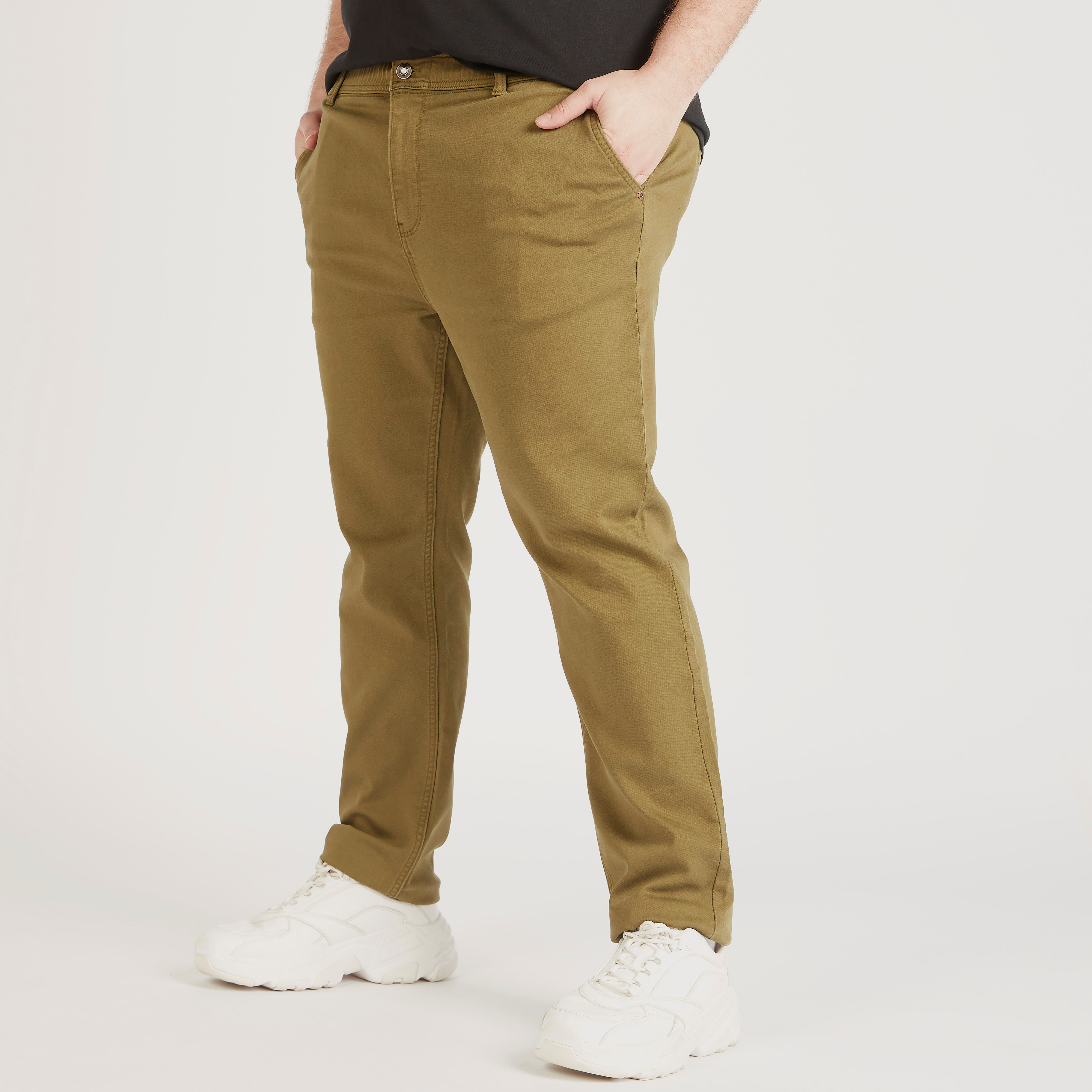 بنطلون سادة بجيوب وزر إغلاق-men-clothing-trousersandchinos-trousers-image-1