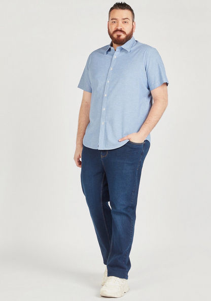 Solid Shirt with Button Closure and Short Sleeves-Shirts-image-1