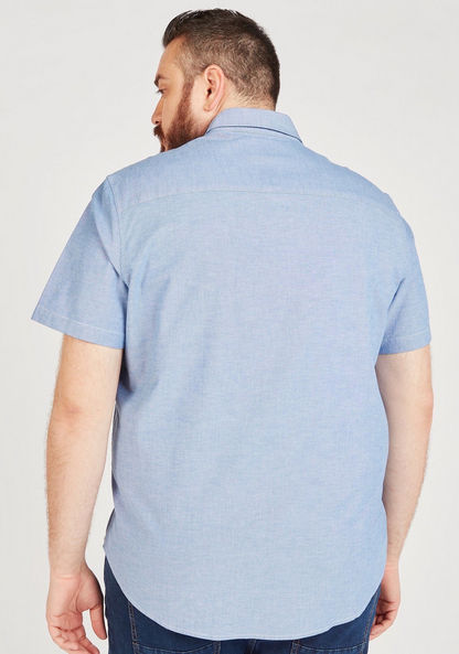Solid Shirt with Button Closure and Short Sleeves-Shirts-image-3