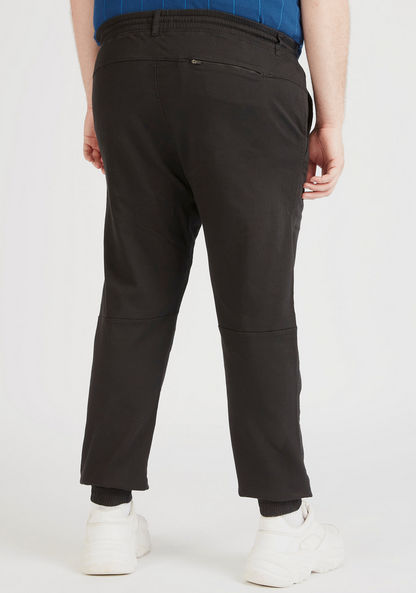 Solid Mid-Rise Joggers with Drawstring Closure and Pockets-Joggers-image-3