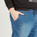 Solid Denim Jeans with Drawstring Closure and Pockets-Jeans-thumbnailMobile-2