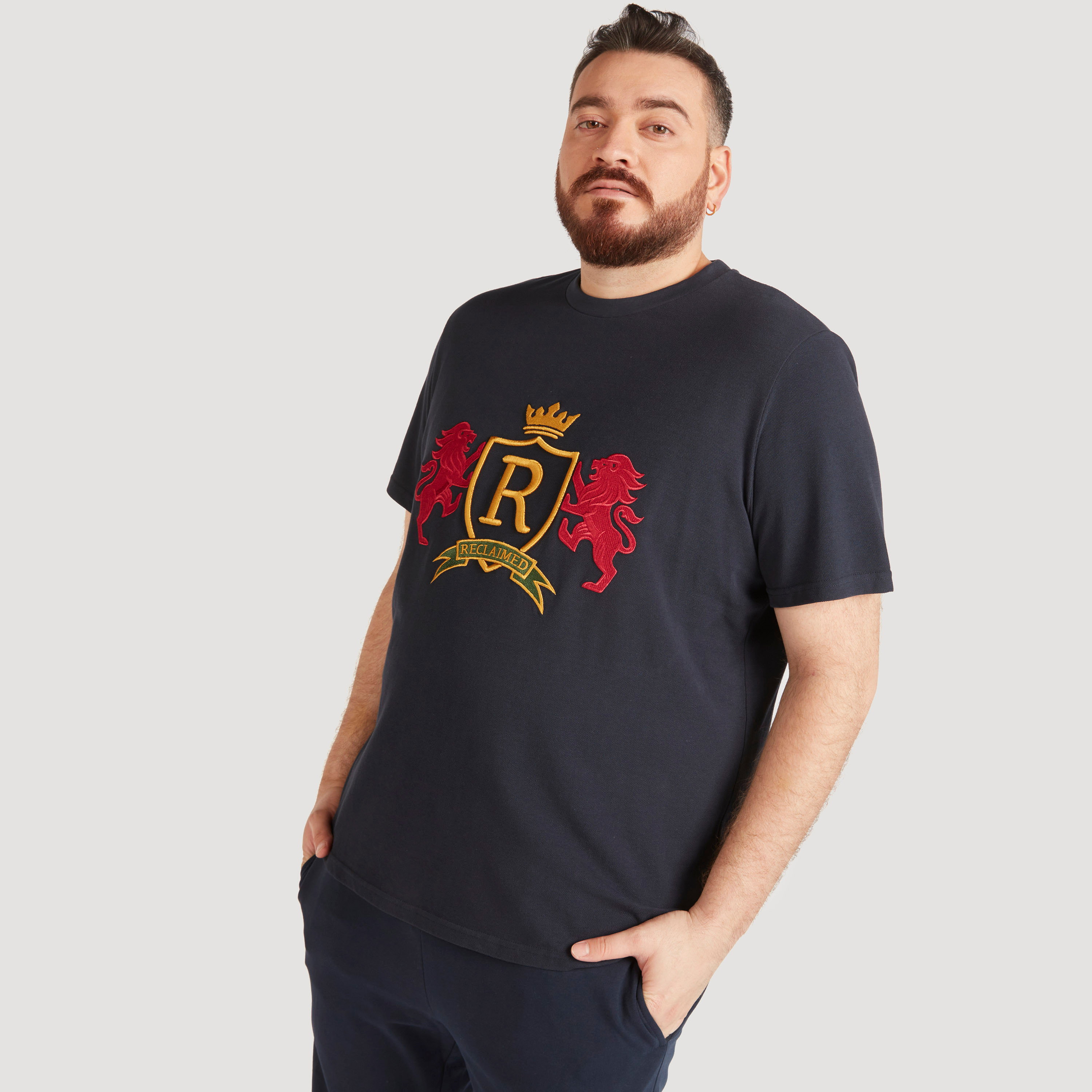 Embroidered T-shirt with Short Sleeves and Crew Neck-men-clothing-tshirtsandpolos-tshirts-image-1