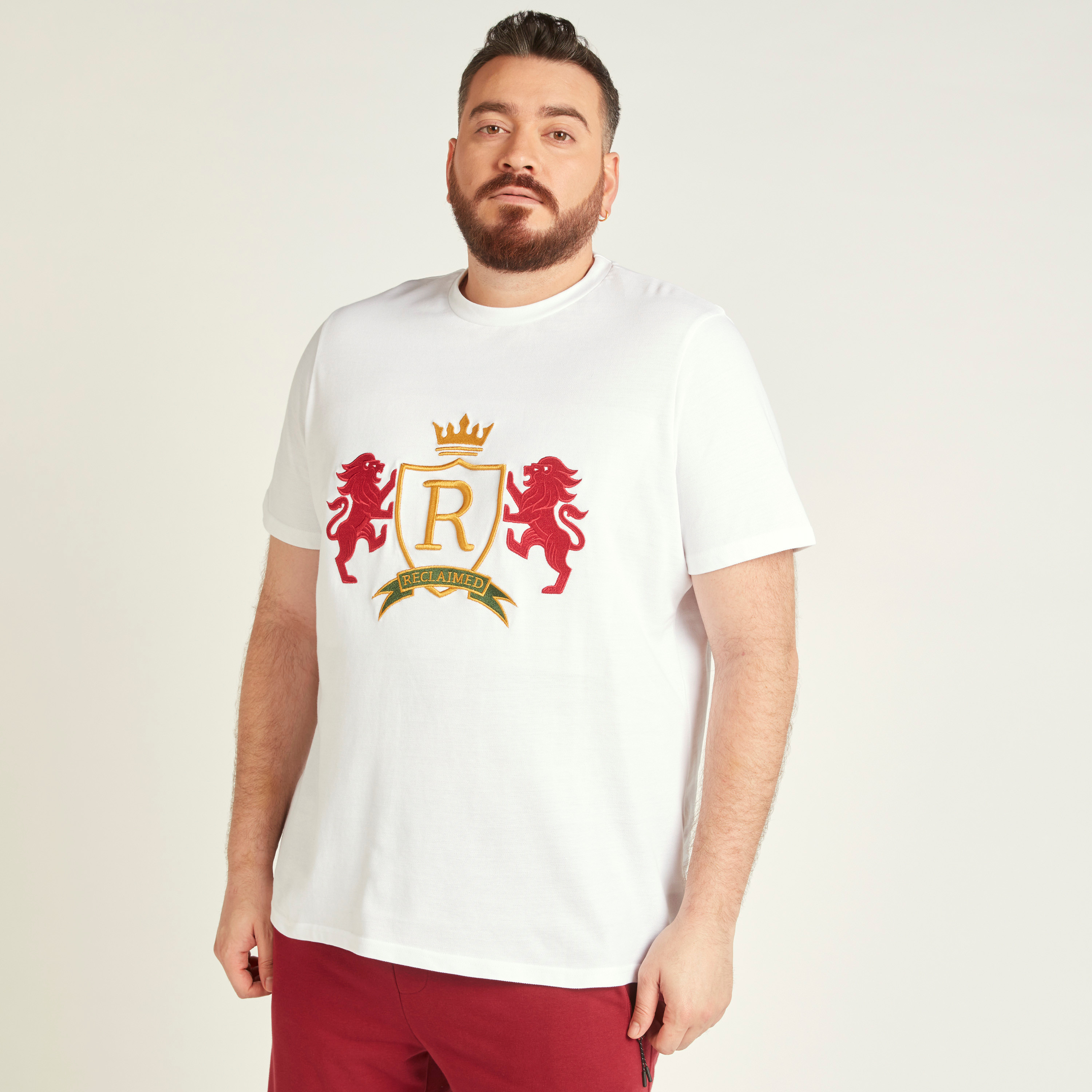 Embroidered T-shirt with Short Sleeves and Crew Neck-men-clothing-tshirtsandpolos-tshirts-image-9