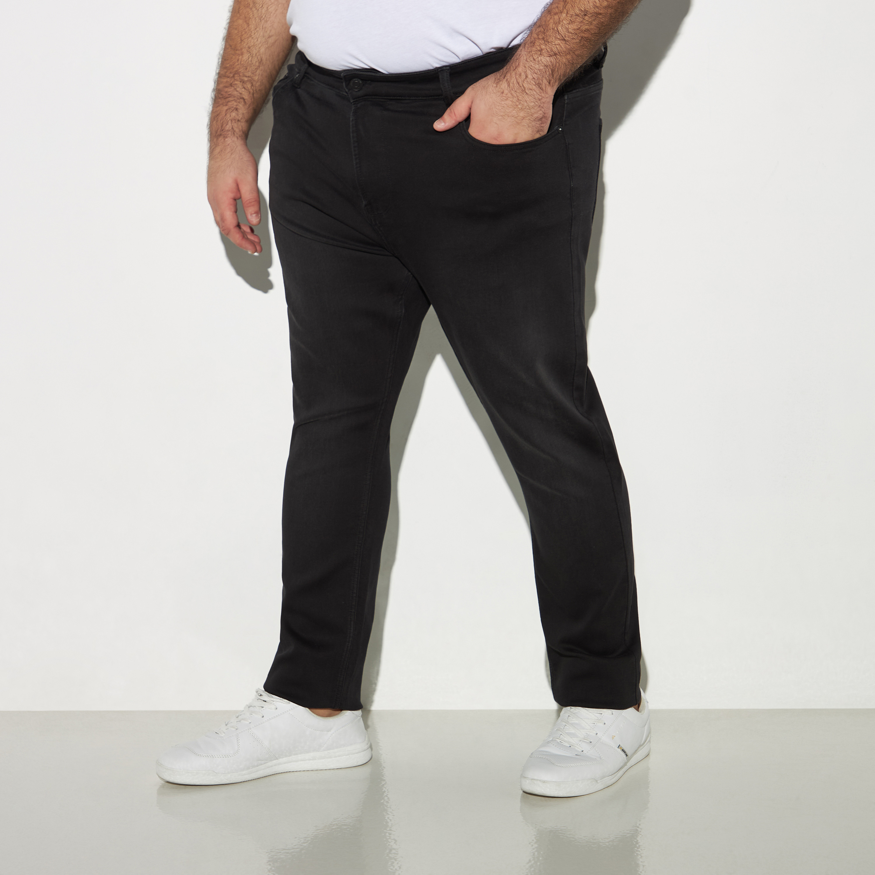 Mens plus size slim best sale fit jeans