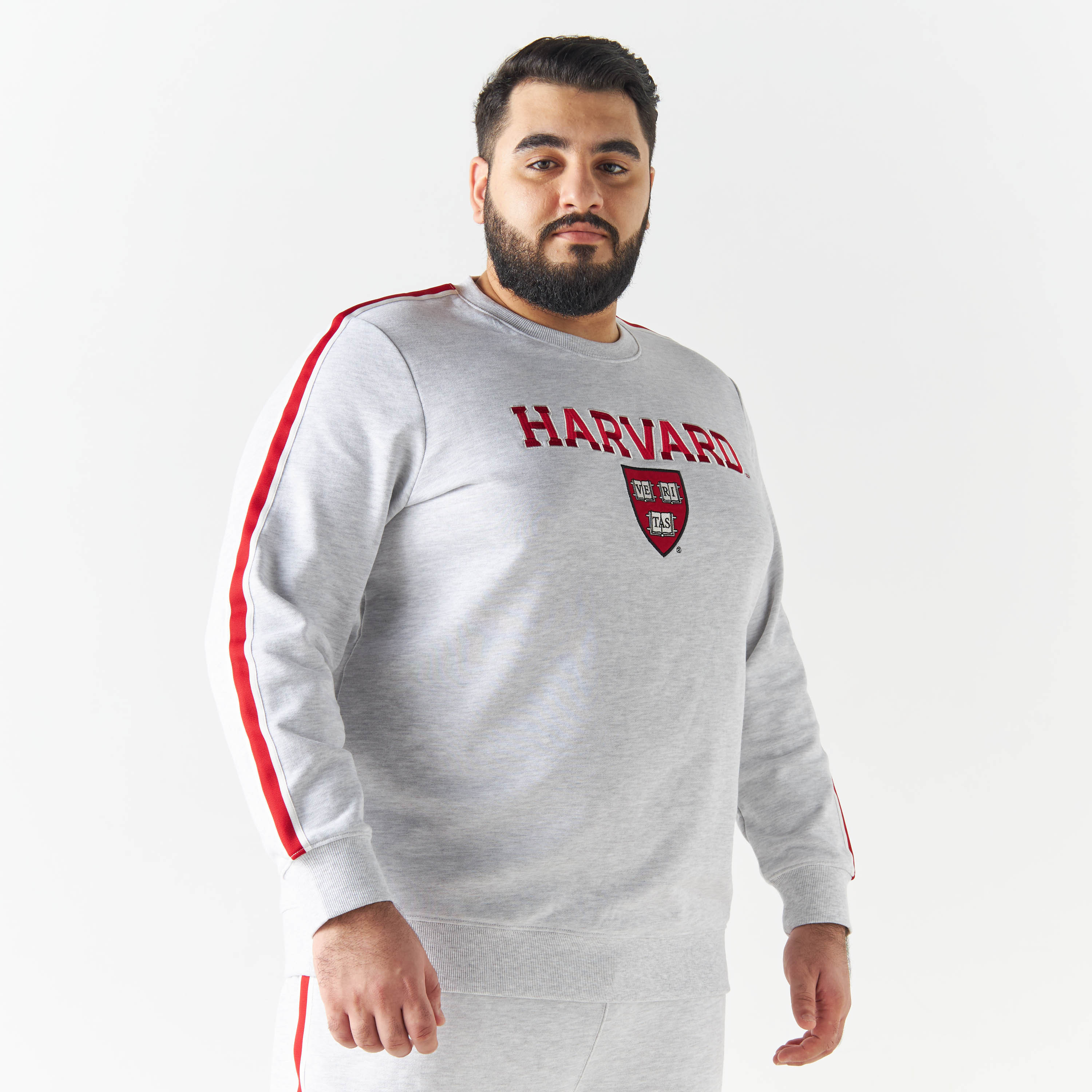 Buy Plus Size Harvard Embroidered Sweatshirt with Long Sleeves