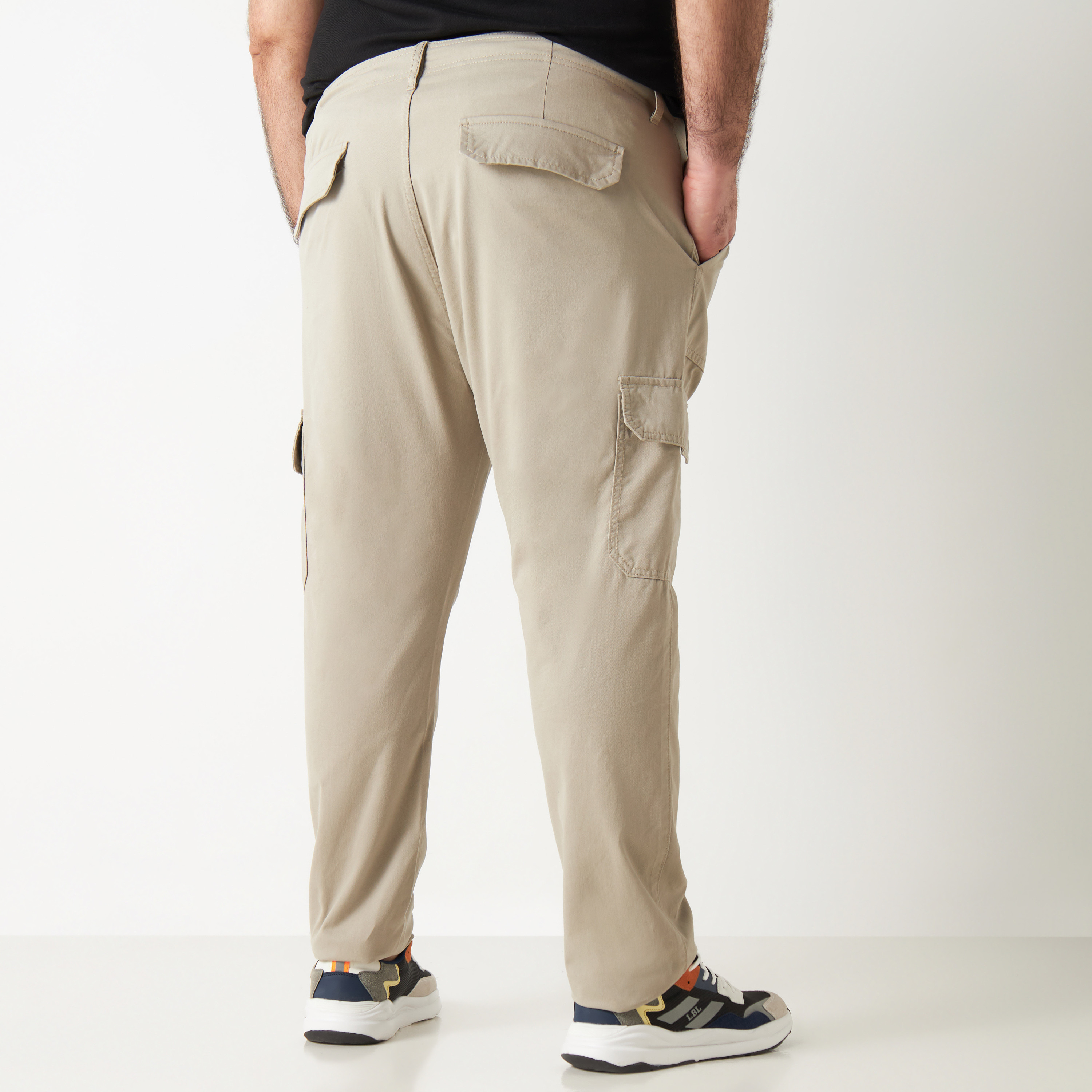 Plus Size Cargo Pants with Button Closure-men-clothing-bottoms-trousersandchinos-trousers-image-7