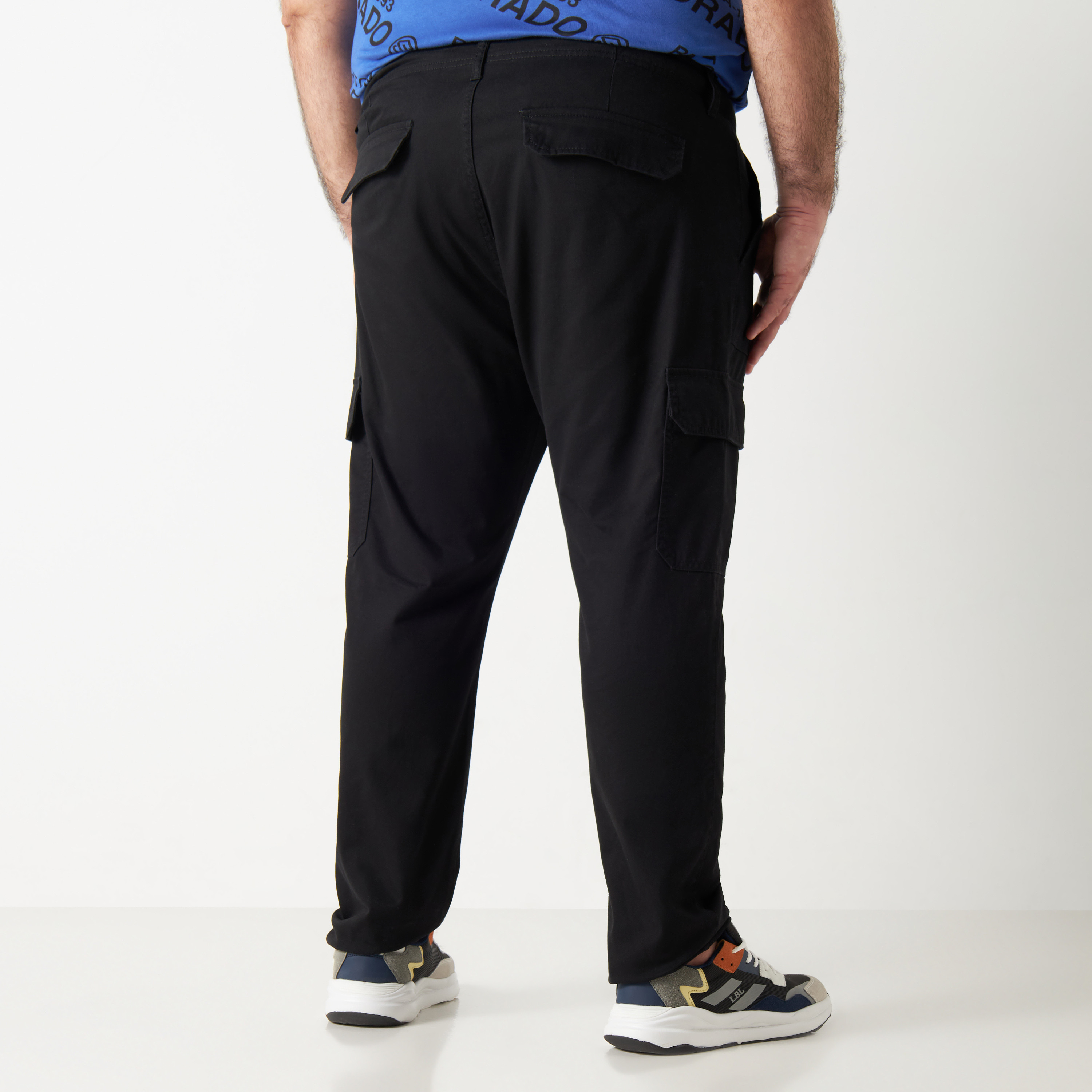 Plus Size Cargo Pants with Button Closure-men-clothing-bottoms-trousersandchinos-trousers-image-3