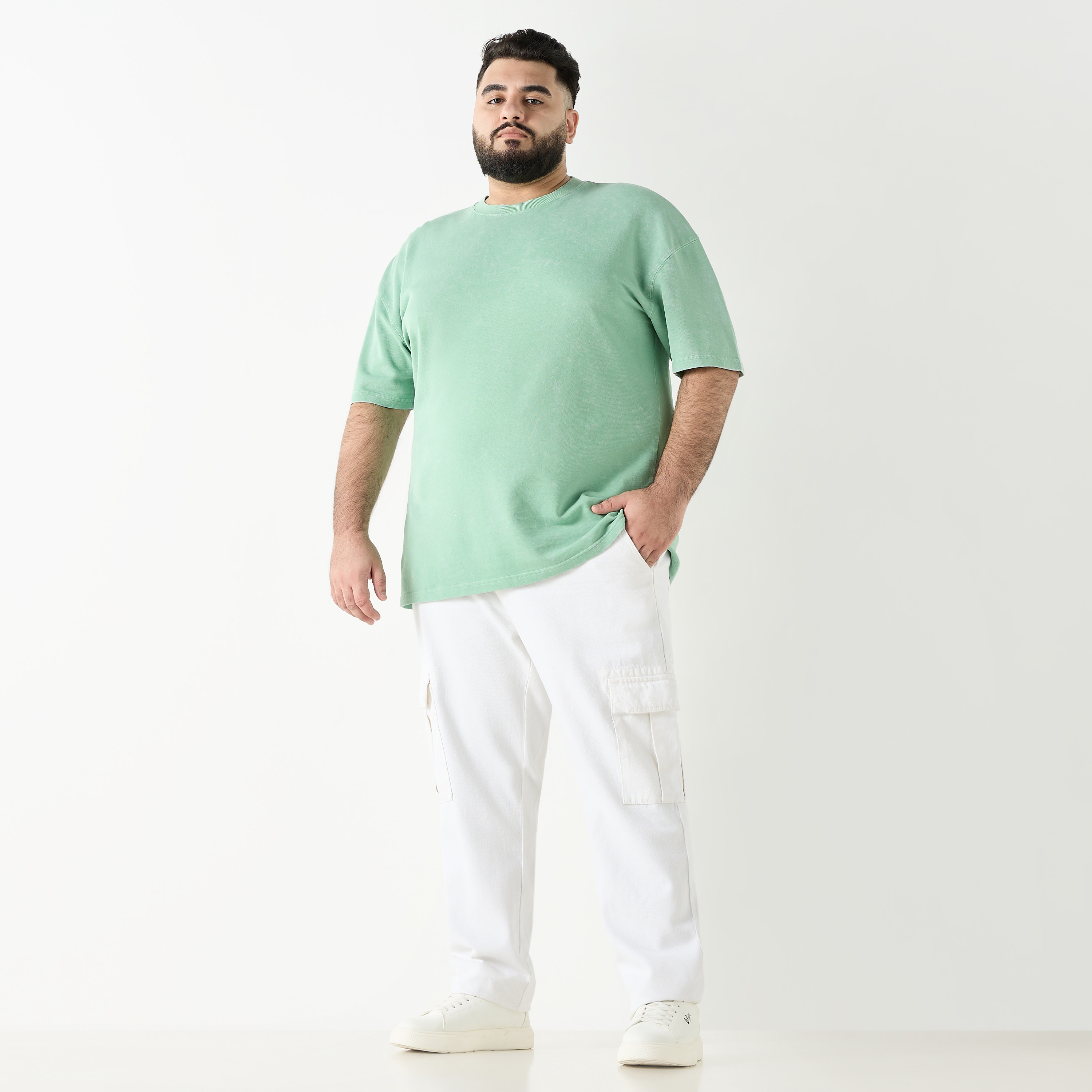 Plus Size Crew Neck T-shirt with Short Sleeves-men-clothing-tshirtsandpolos-tshirts-image-2