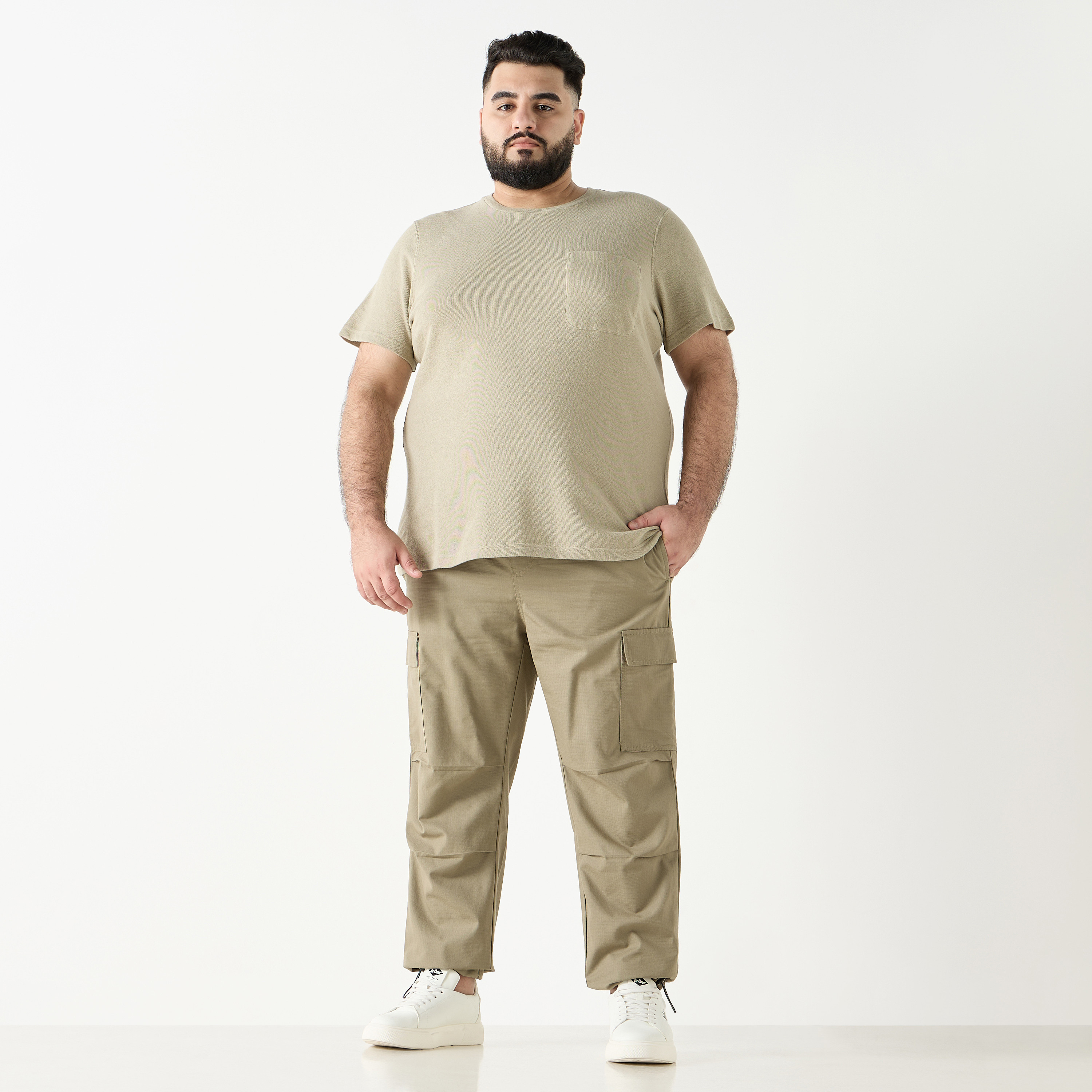 Plus Size Pants with Drawstring Waist and Pockets-men-clothing-bottoms-joggers-image-2