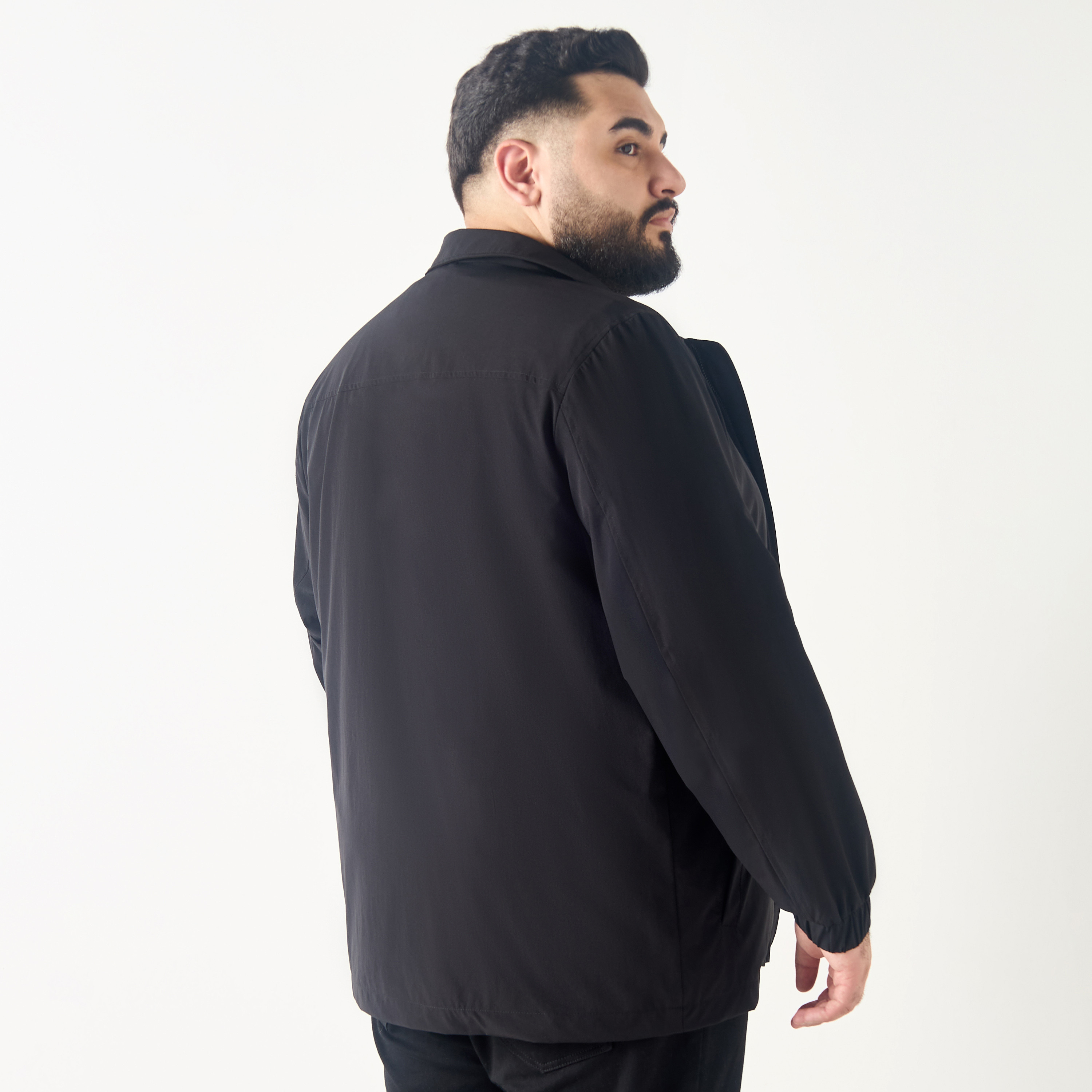 Plus Size Long Sleeves Collared Fleece Jacket-men-clothing-jacketsandblazers-jackets-image-3