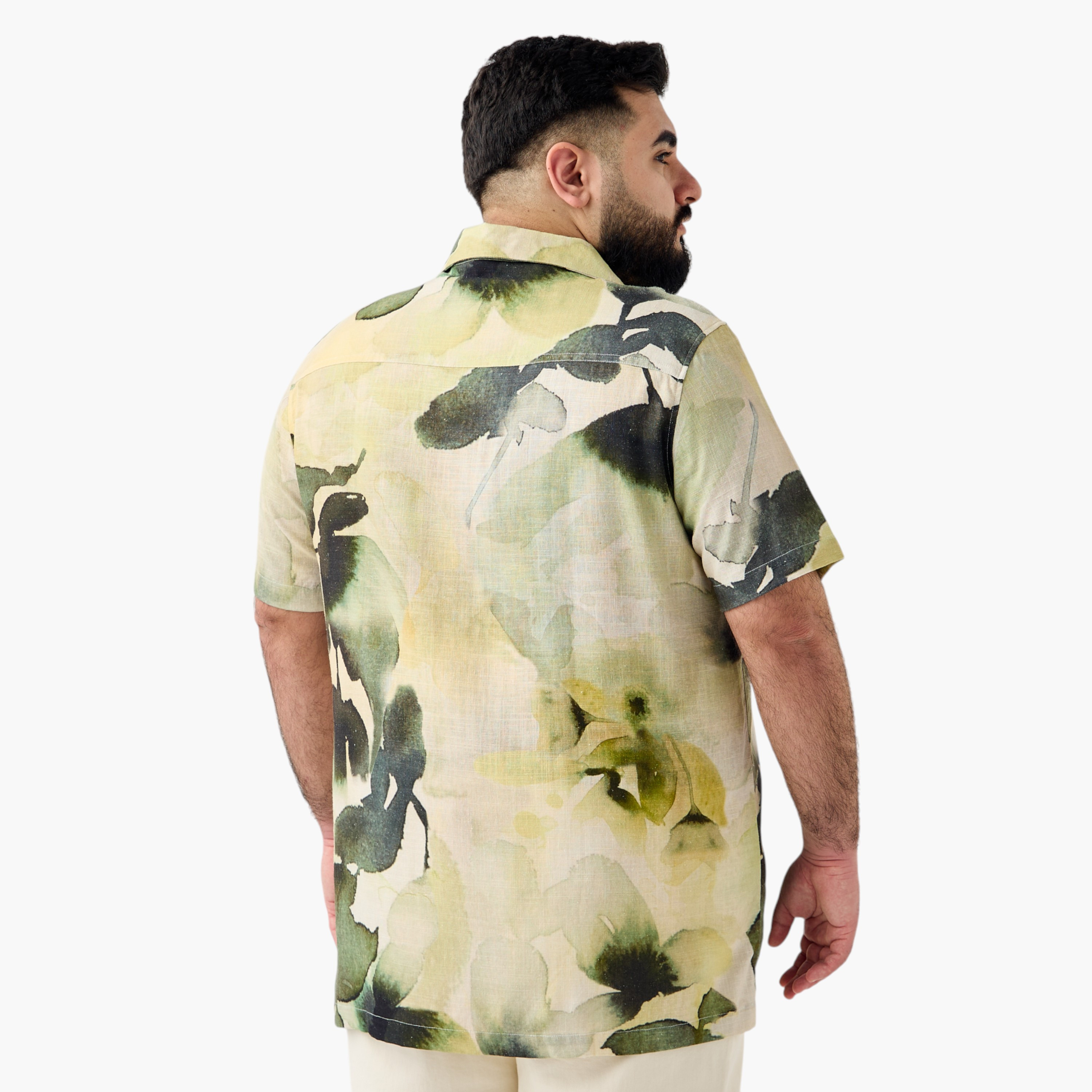 Plus Size Regular Fit Printed Shirt with Short Sleeves-men-clothing-shirts-image-3