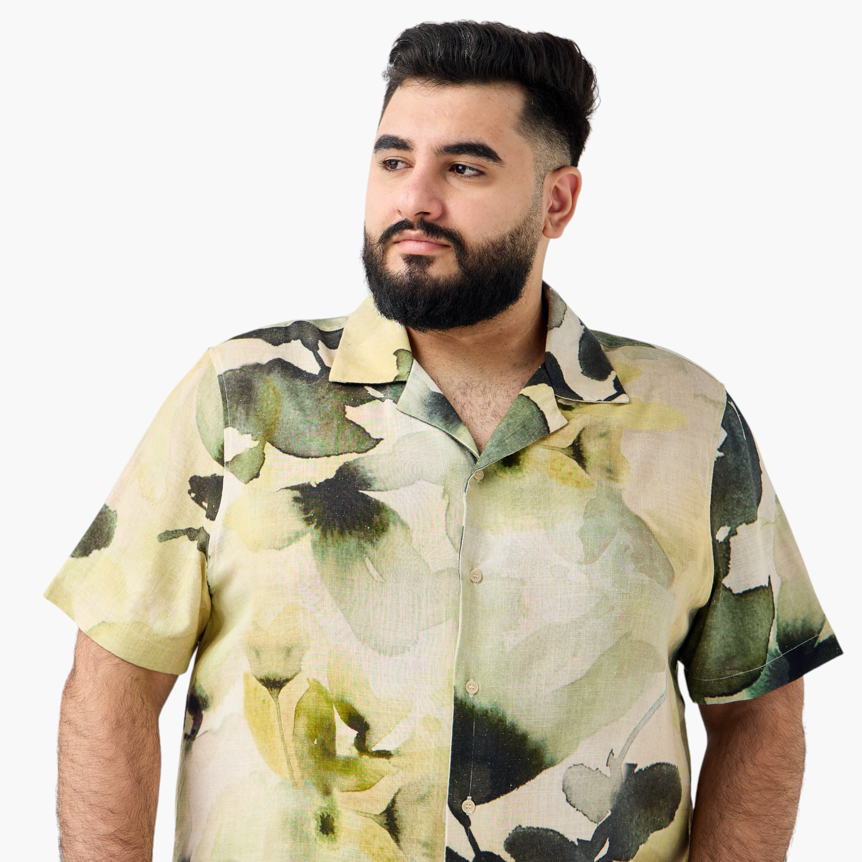 Plus Size Regular Fit Printed Shirt with Short Sleeves-men-clothing-shirts-image-4