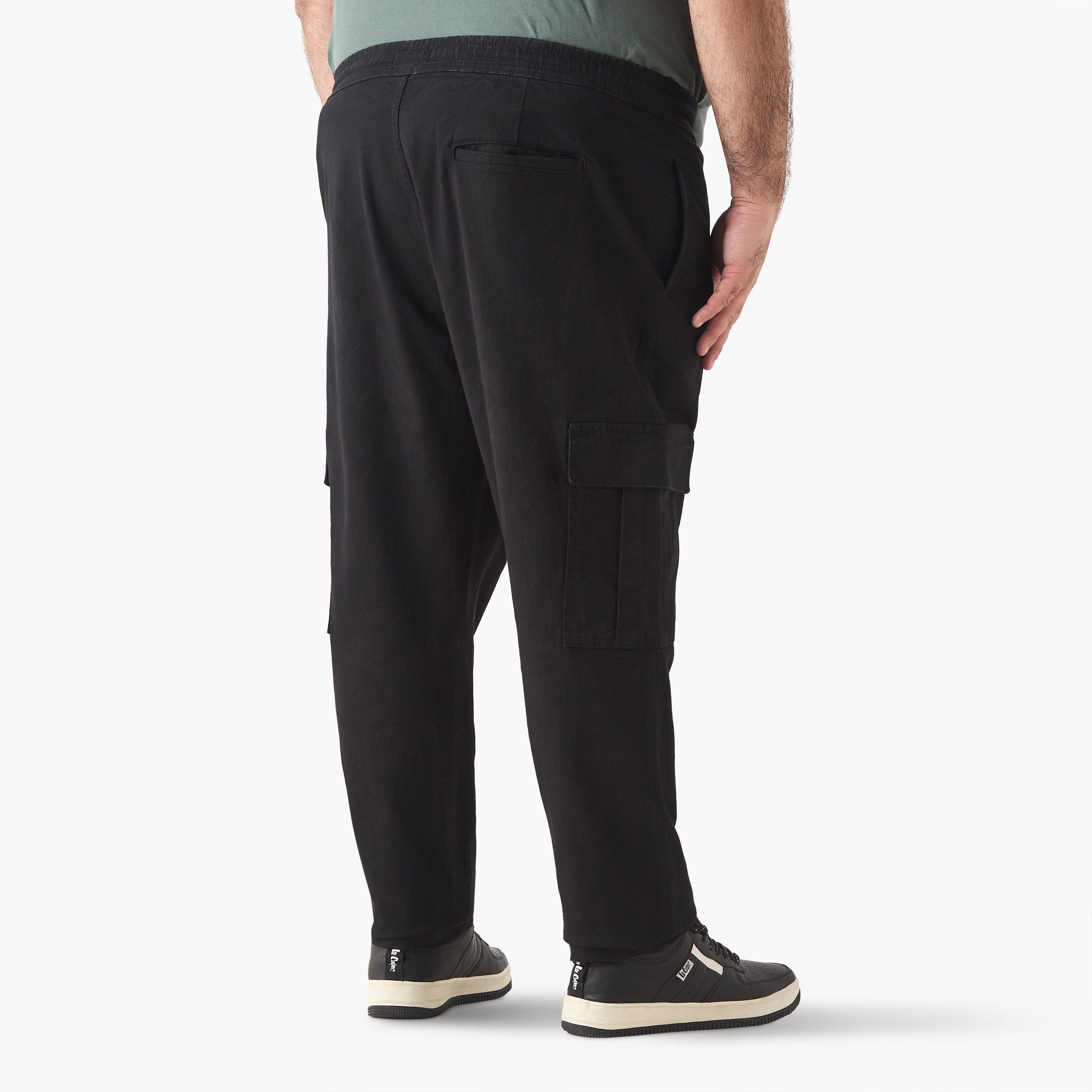 Plus Size Relaxed Fit Denim Cargo Pants with Flexi Waist-men-clothing-bottoms-joggers-image-3