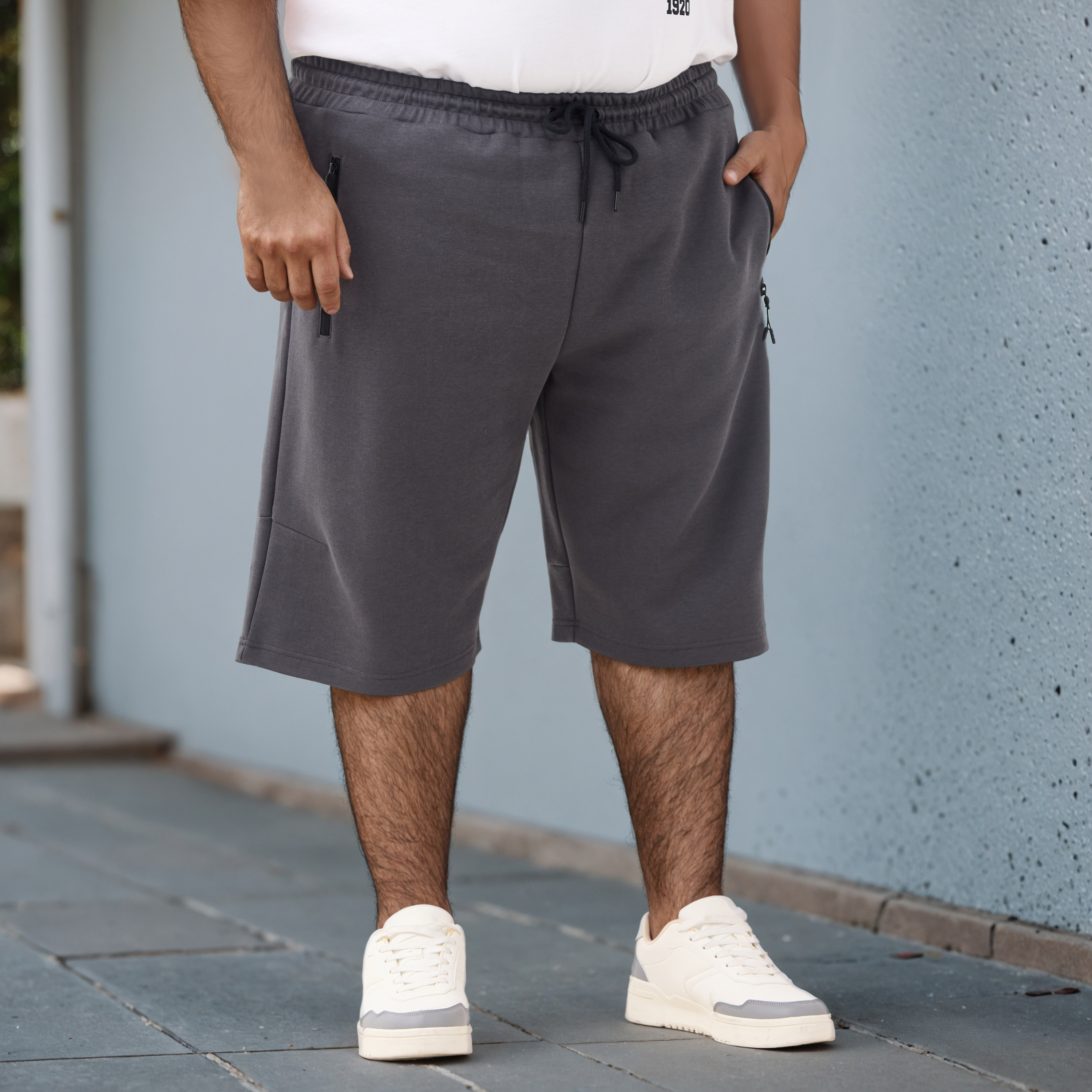 Plus Size Regular Fit Flexi Waist Shorts-men-clothing-bottoms-shorts-image-1