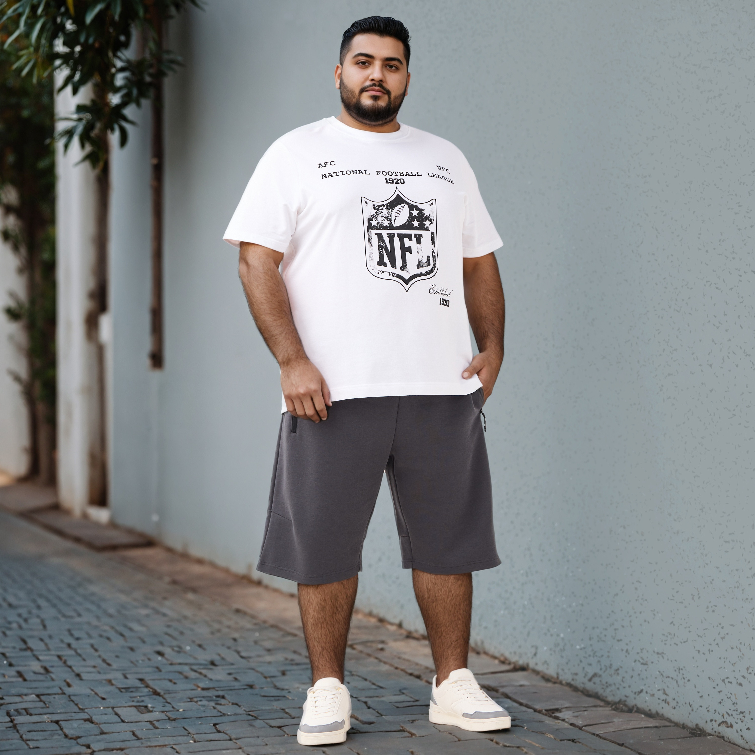 Plus Size Regular Fit Flexi Waist Shorts-men-clothing-bottoms-shorts-image-2