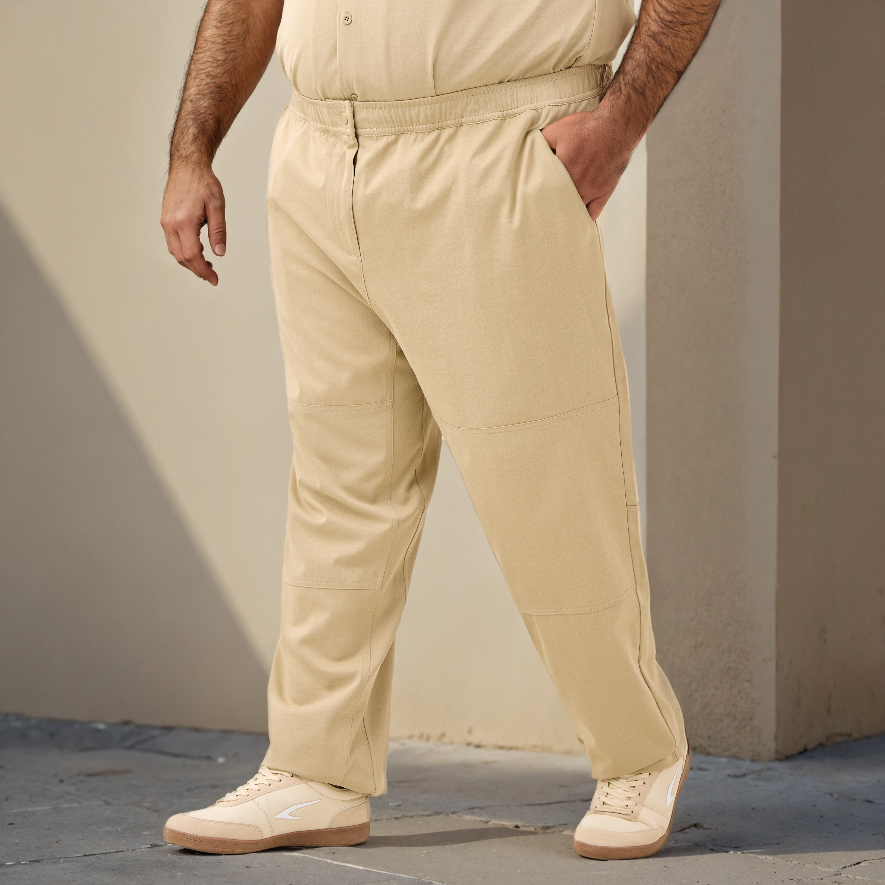 Plus Size Regular Fit Flexi Waist Pants-men-clothing-bottoms-trousersandchinos-trousers-image-1