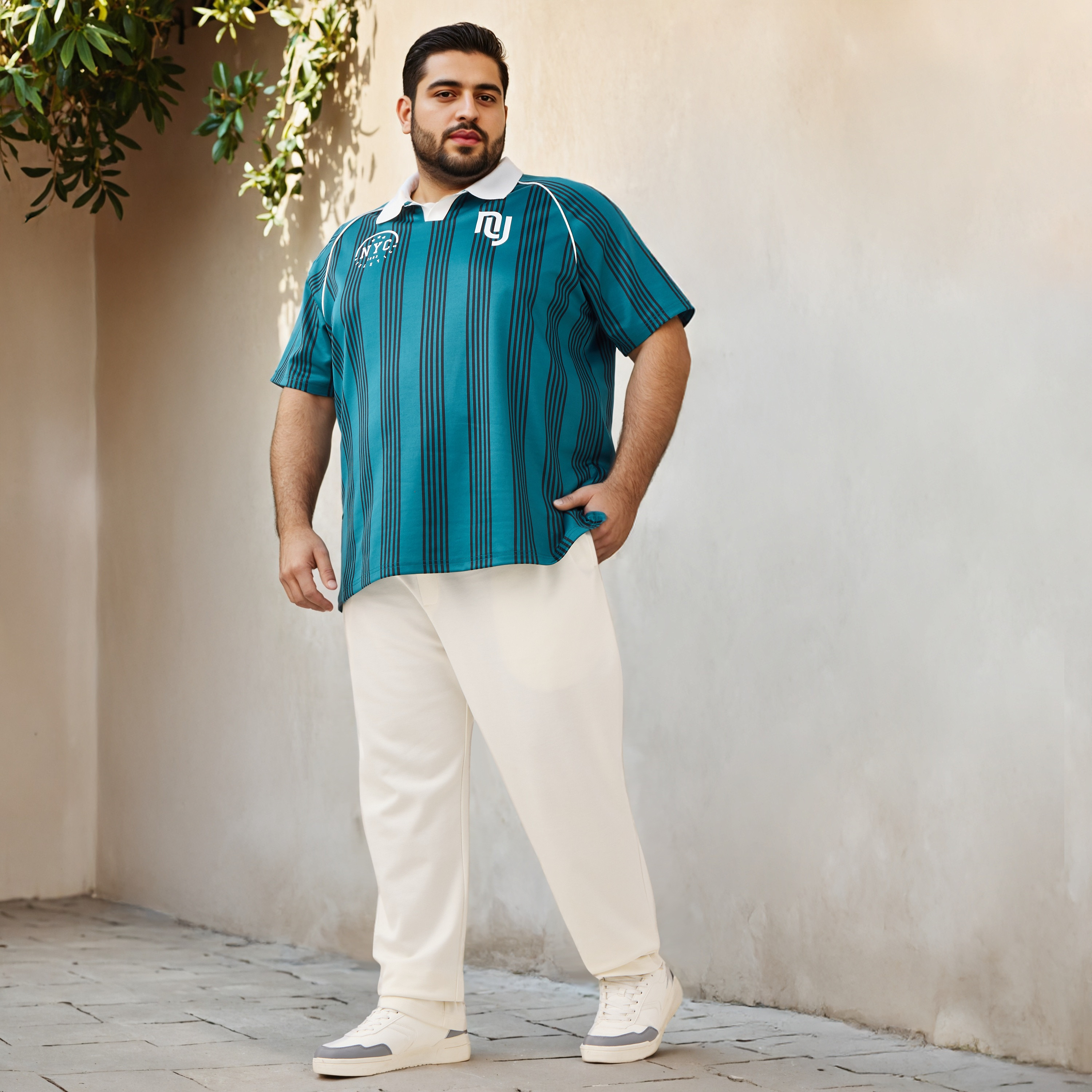 Plus Size Bonded Track Pants with Flexi Waist-men-clothing-bottoms-joggers-image-2