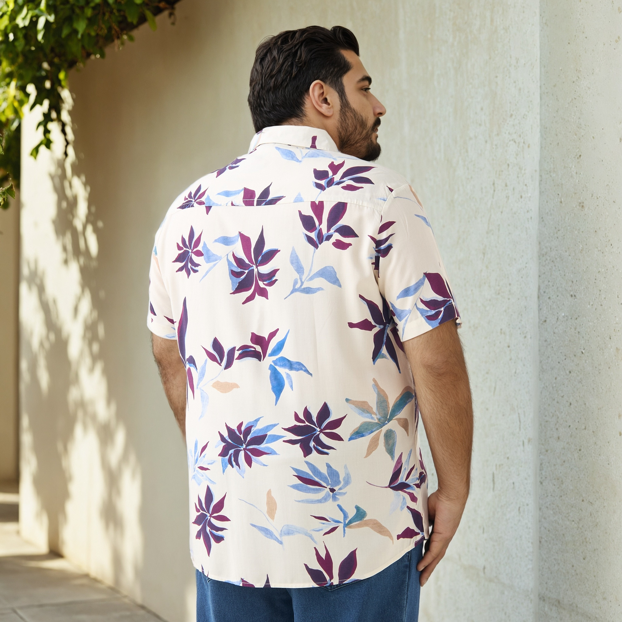 Plus Size Leaf Print Regular Fit Shirt-men-clothing-shirts-image-3