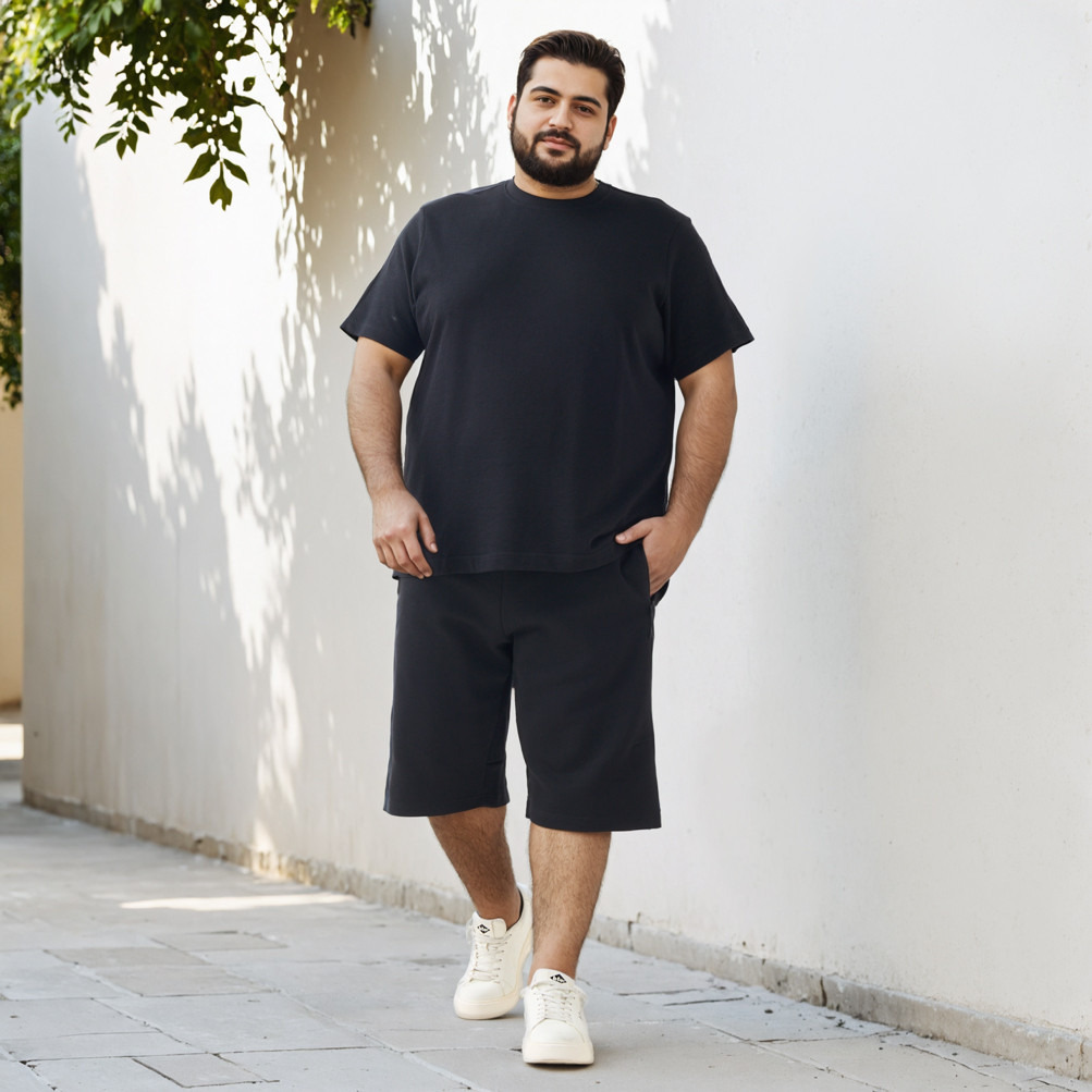 Plus Size Regular Fit Flexi Waist Shorts-men-clothing-bottoms-shorts-image-2
