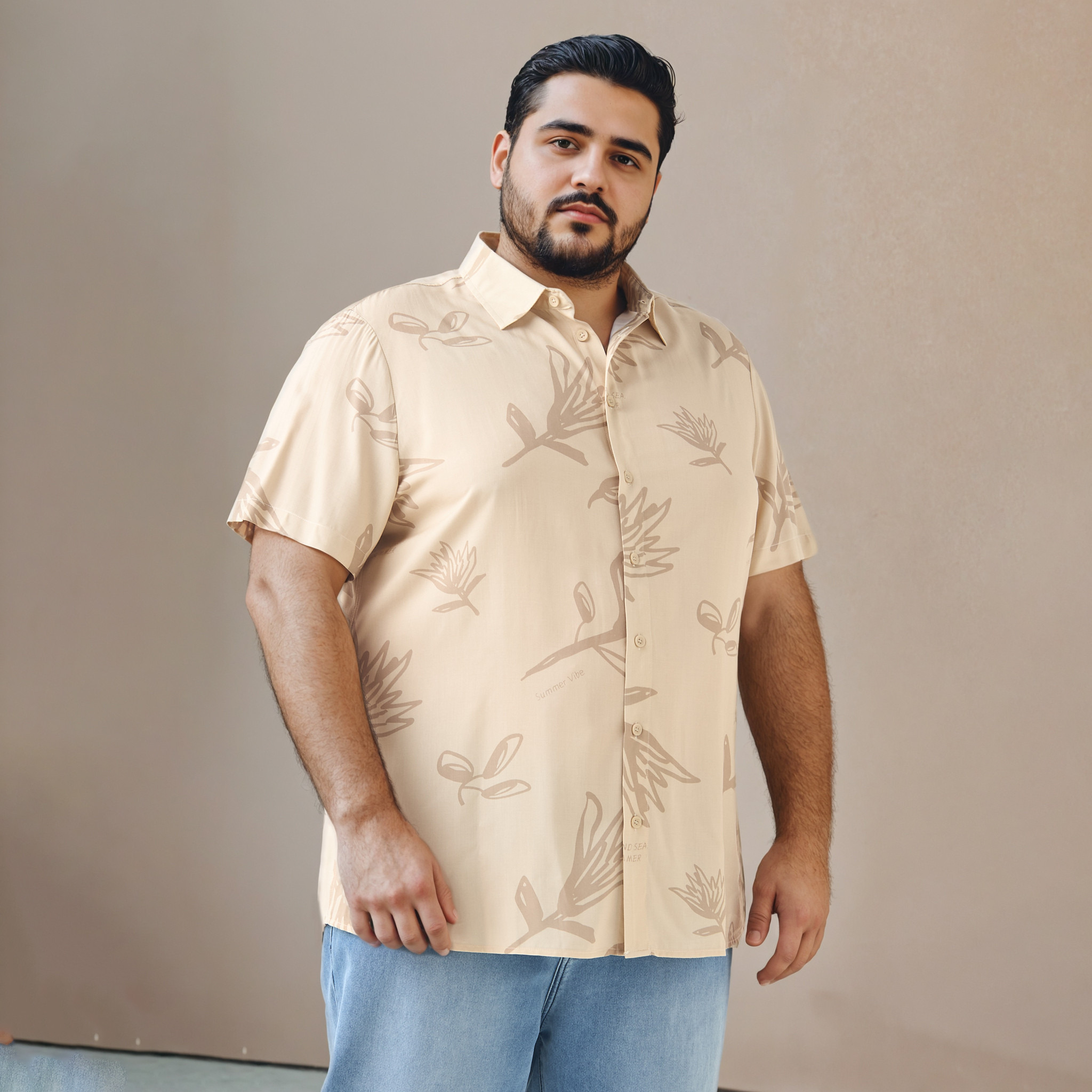 Plus Size Regular Fit Printed Shirt-men-clothing-shirts-image-1
