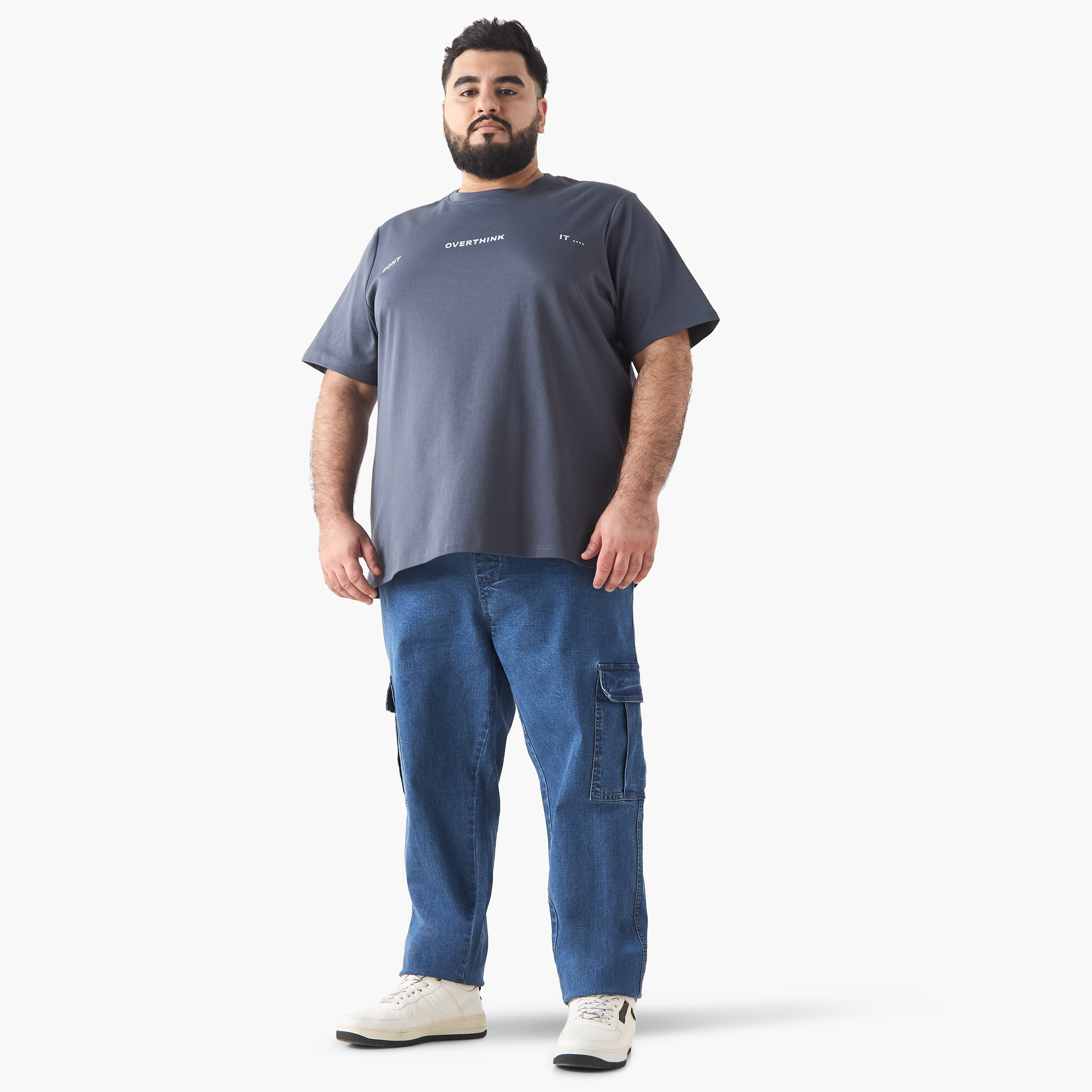 Plus Size Slogan Print Crew Neck T-shirt-men-clothing-tshirtsandpolos-tshirts-image-2