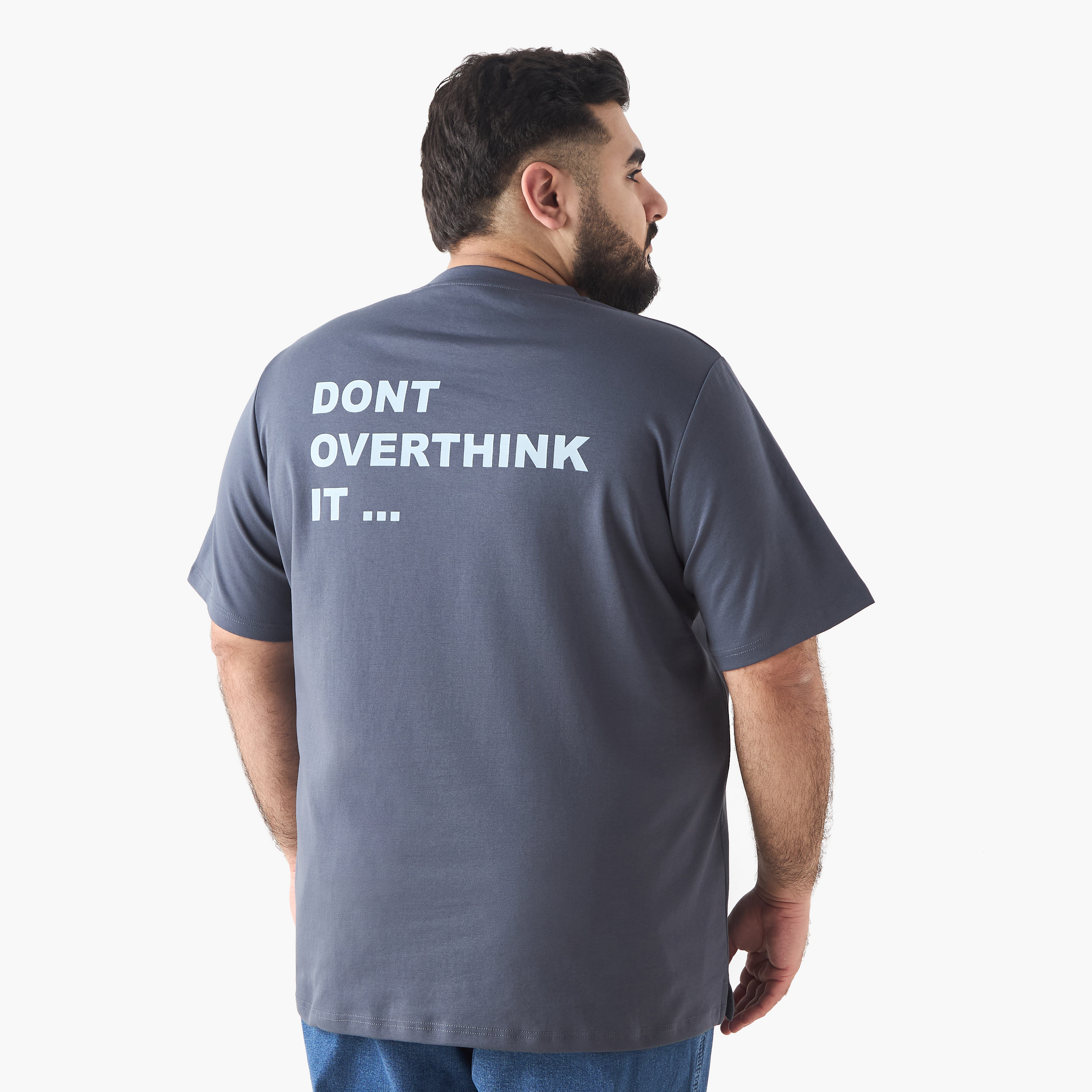 Plus Size Slogan Print Crew Neck T-shirt-men-clothing-tshirtsandpolos-tshirts-image-3