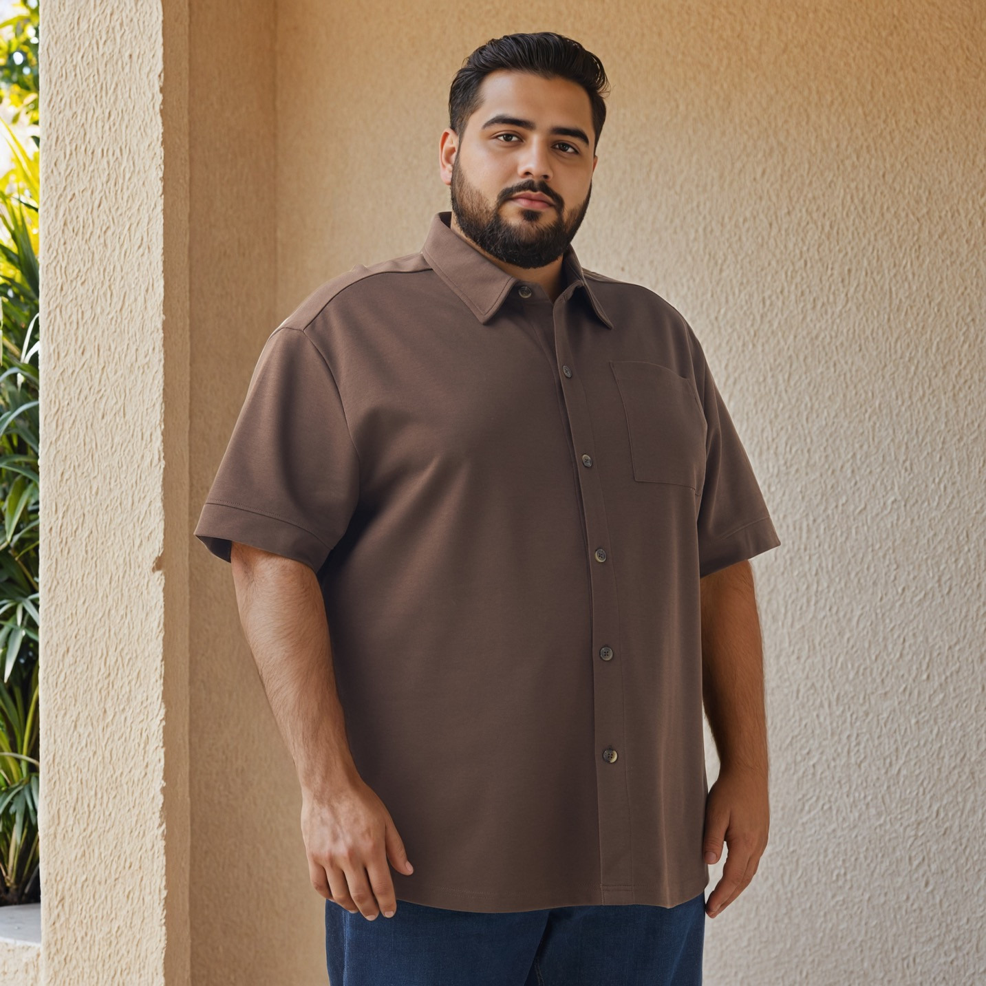 قميص مقاس كبير بقصة عادية-men-clothing-shirts-image-1