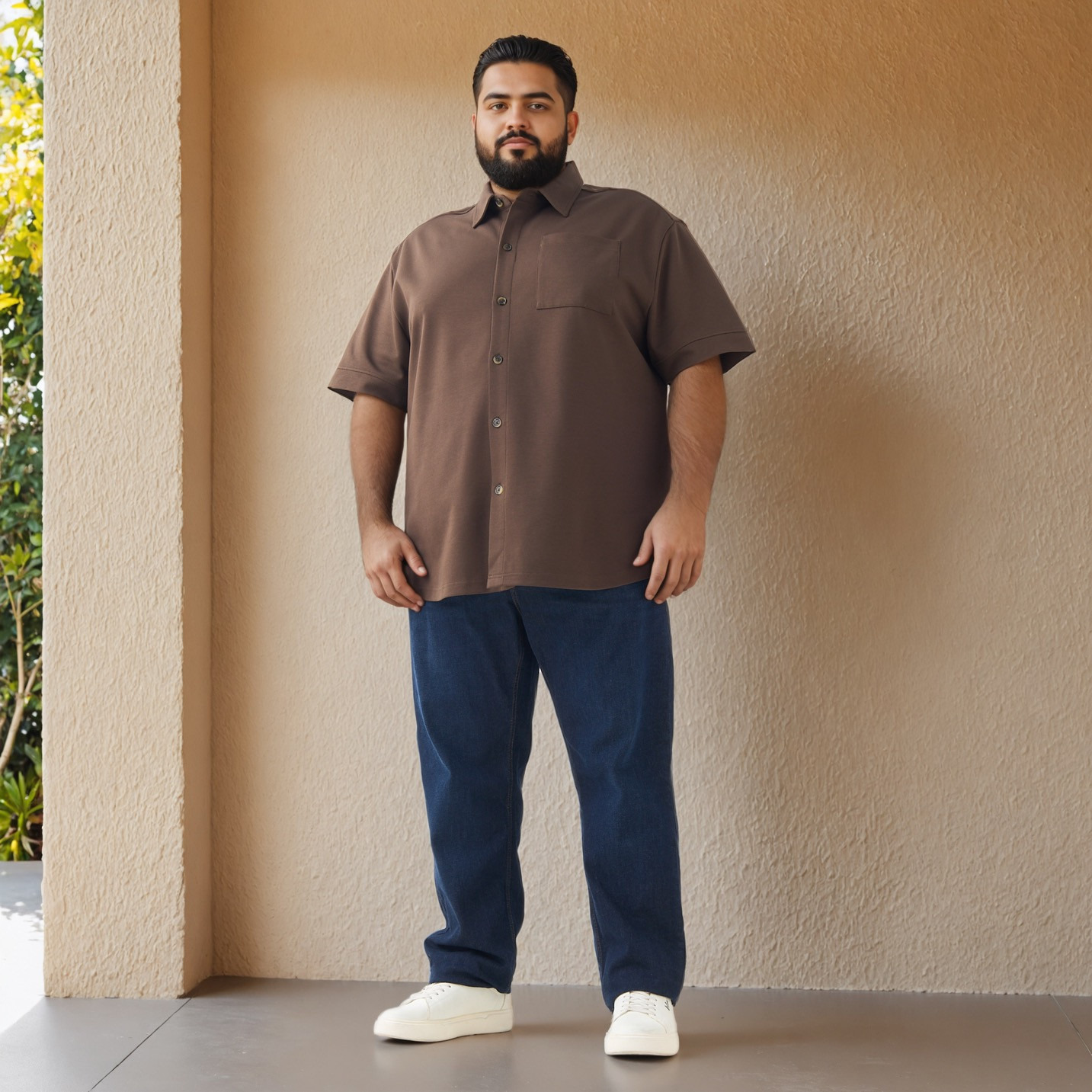 قميص مقاس كبير بقصة عادية-men-clothing-shirts-image-2